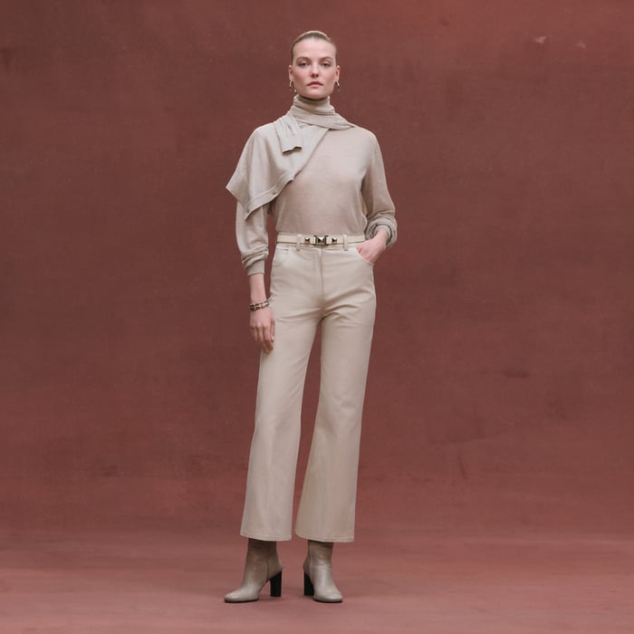 Beige Glaise Cashmere Long-sleeve Sweater