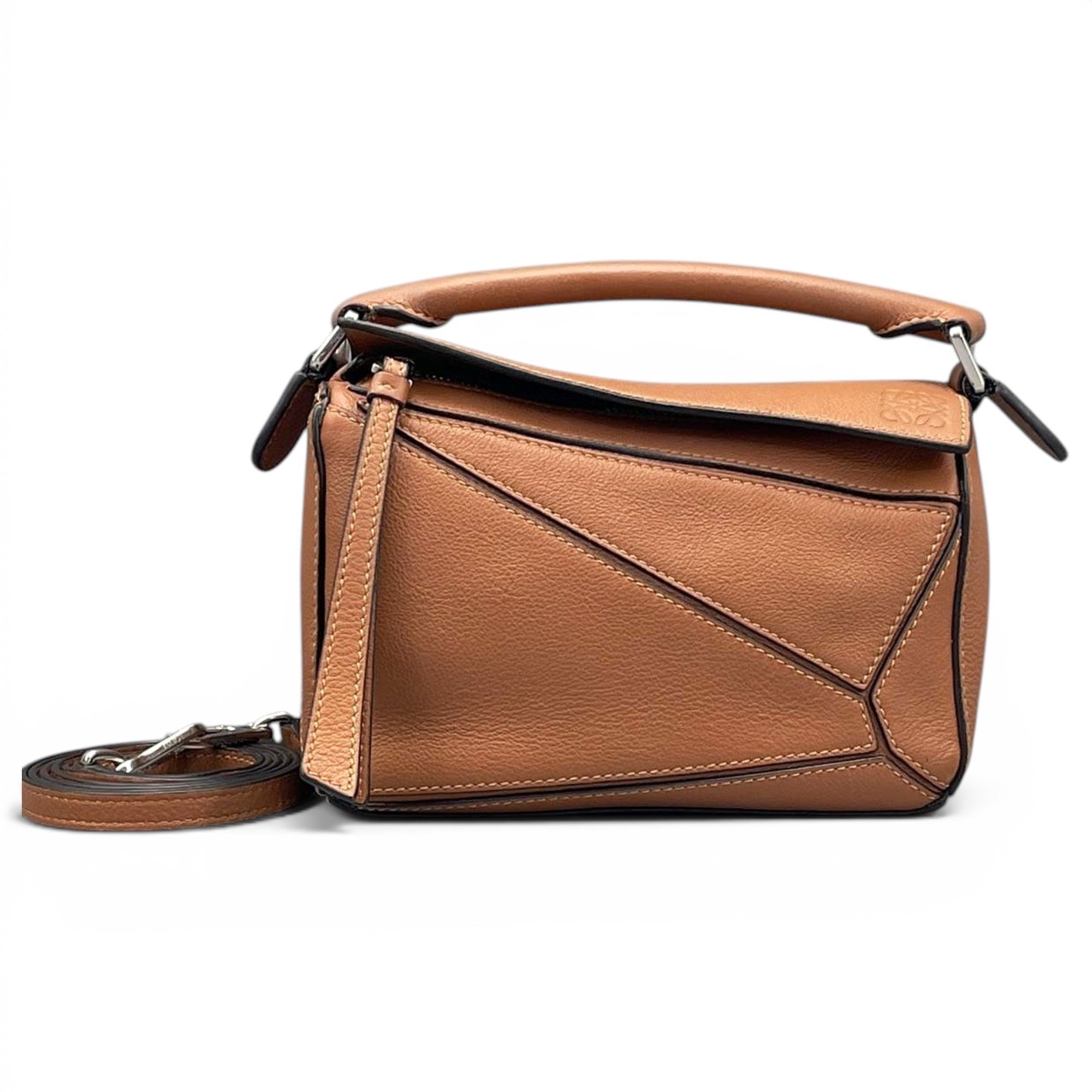 Puzzle leather crossbody bag
