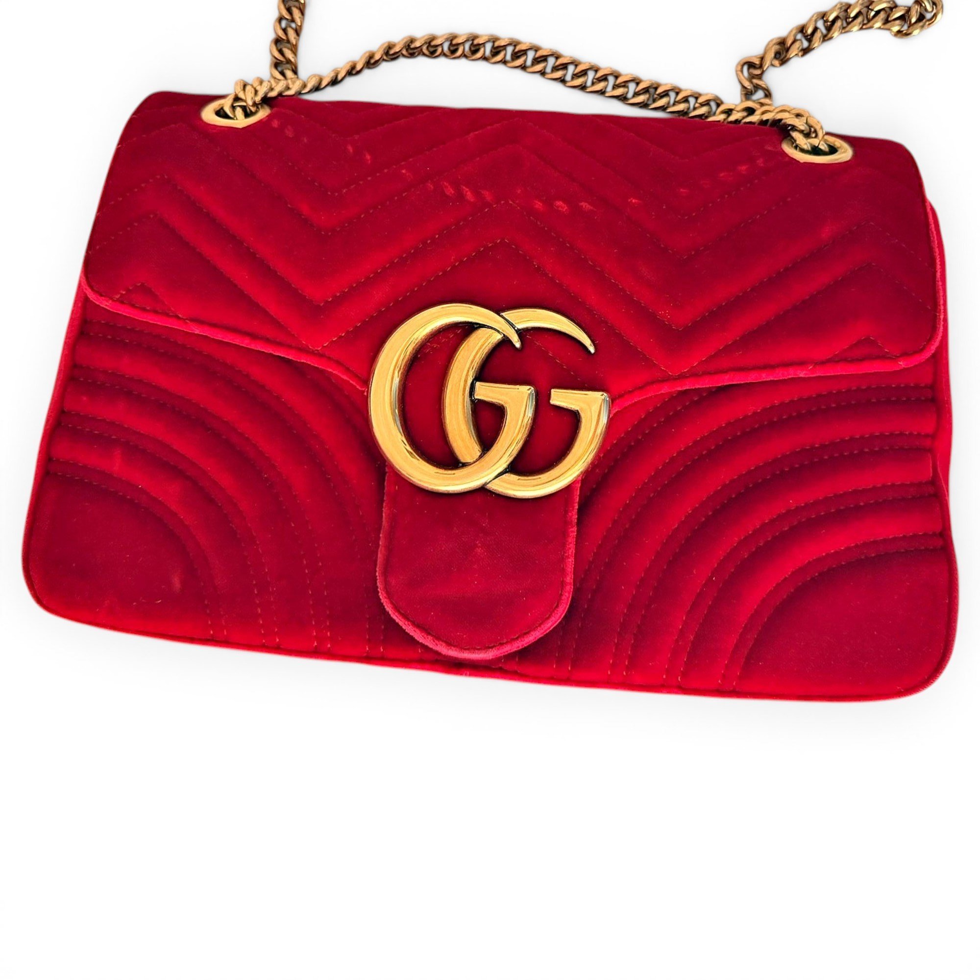 GG Marmont Chain Flap velvet crossbody bag