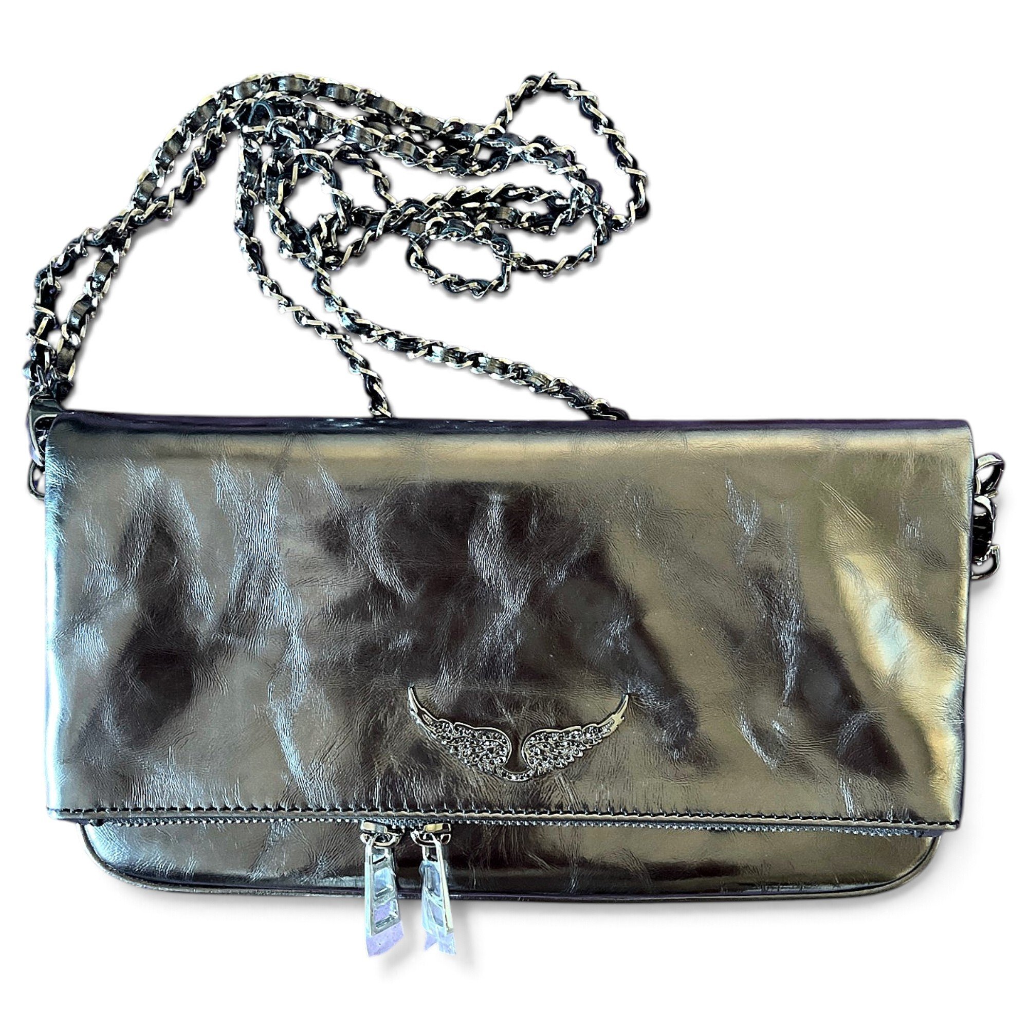Rock leather clutch bag