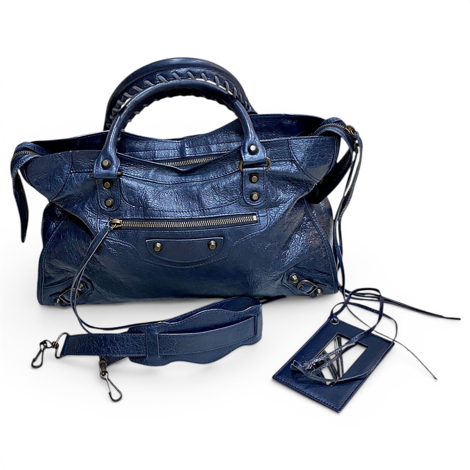 City leather handbag