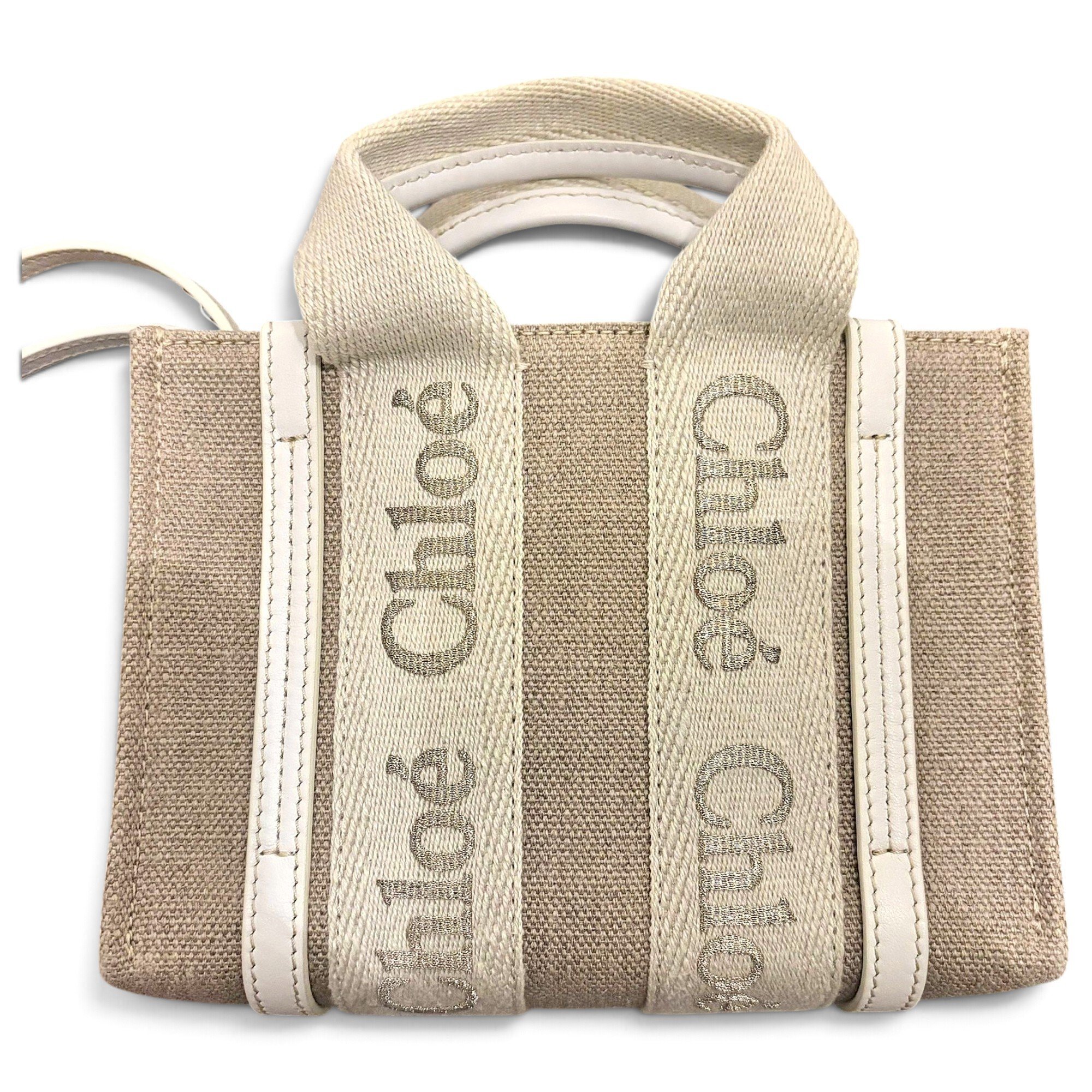Chloe Woody linen crossbody bag