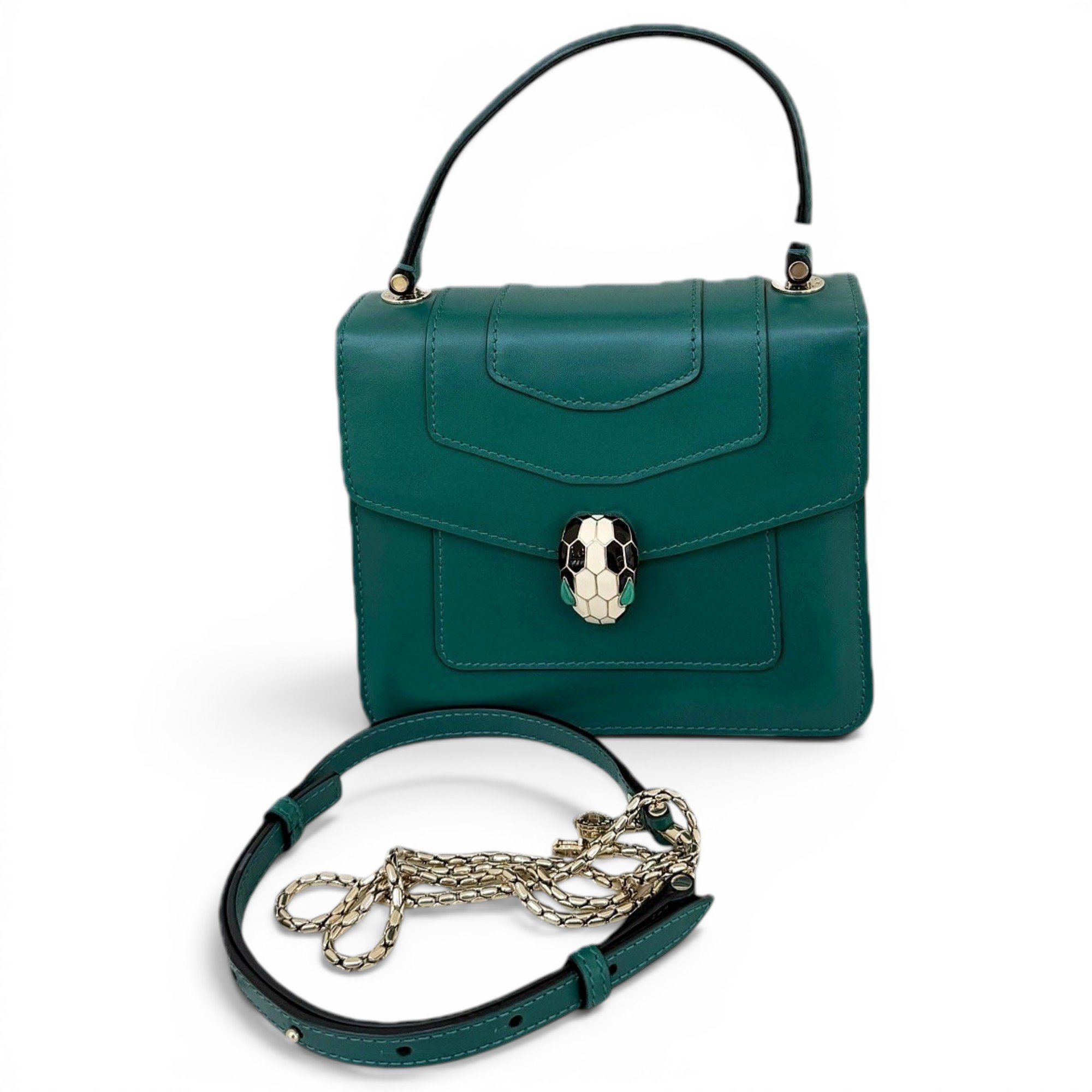 Serpenti leather handbag