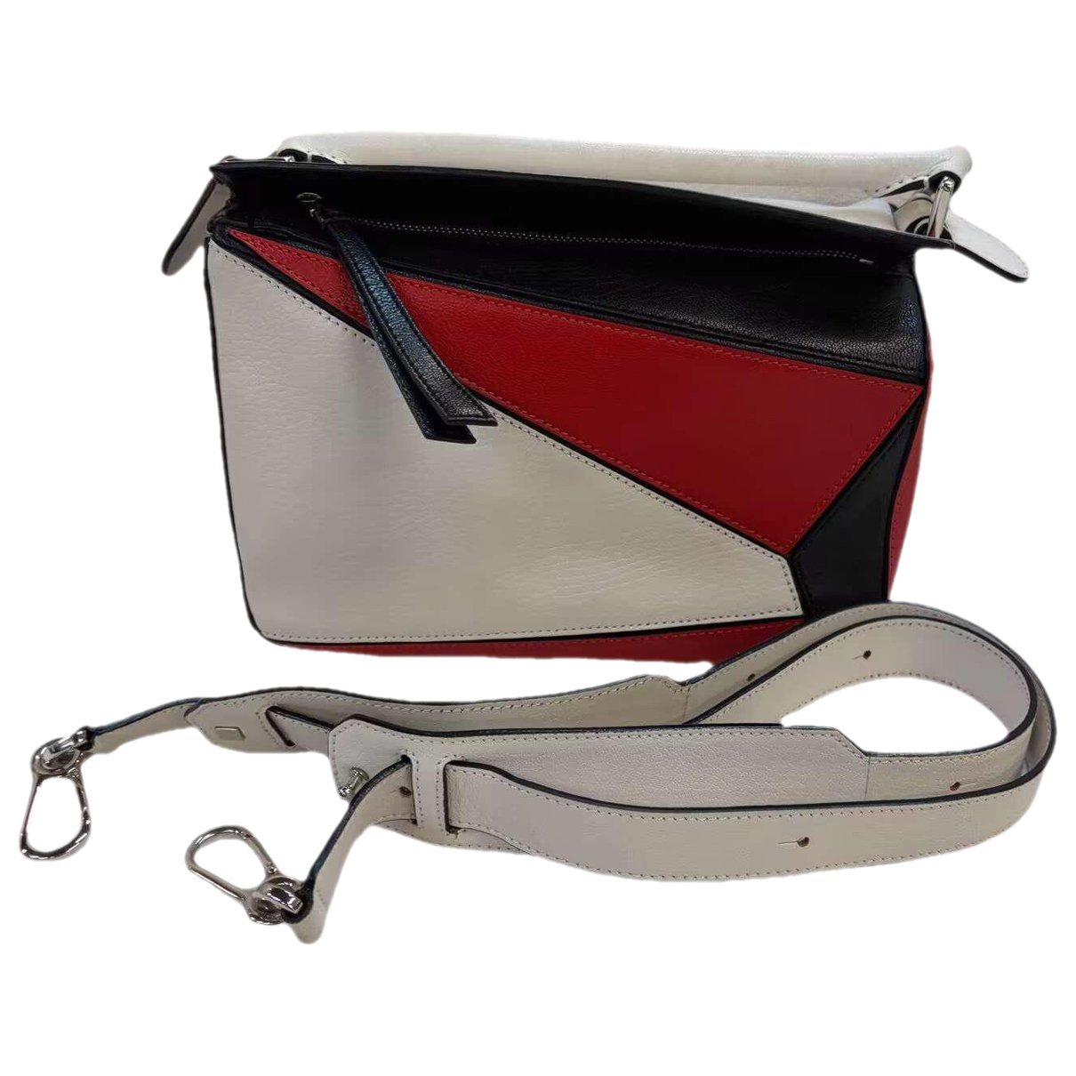 Puzzle leather handbag
