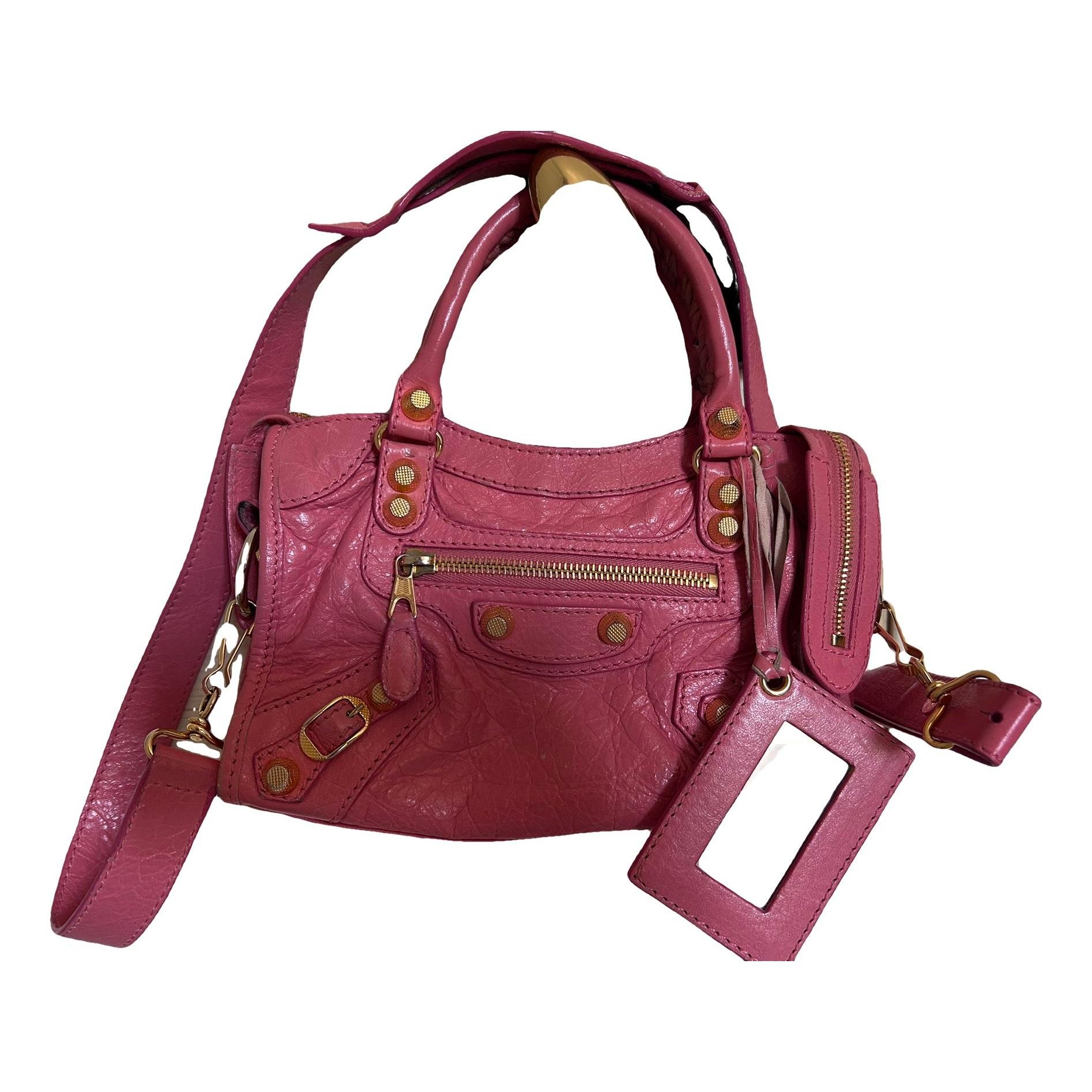 City leather handbag