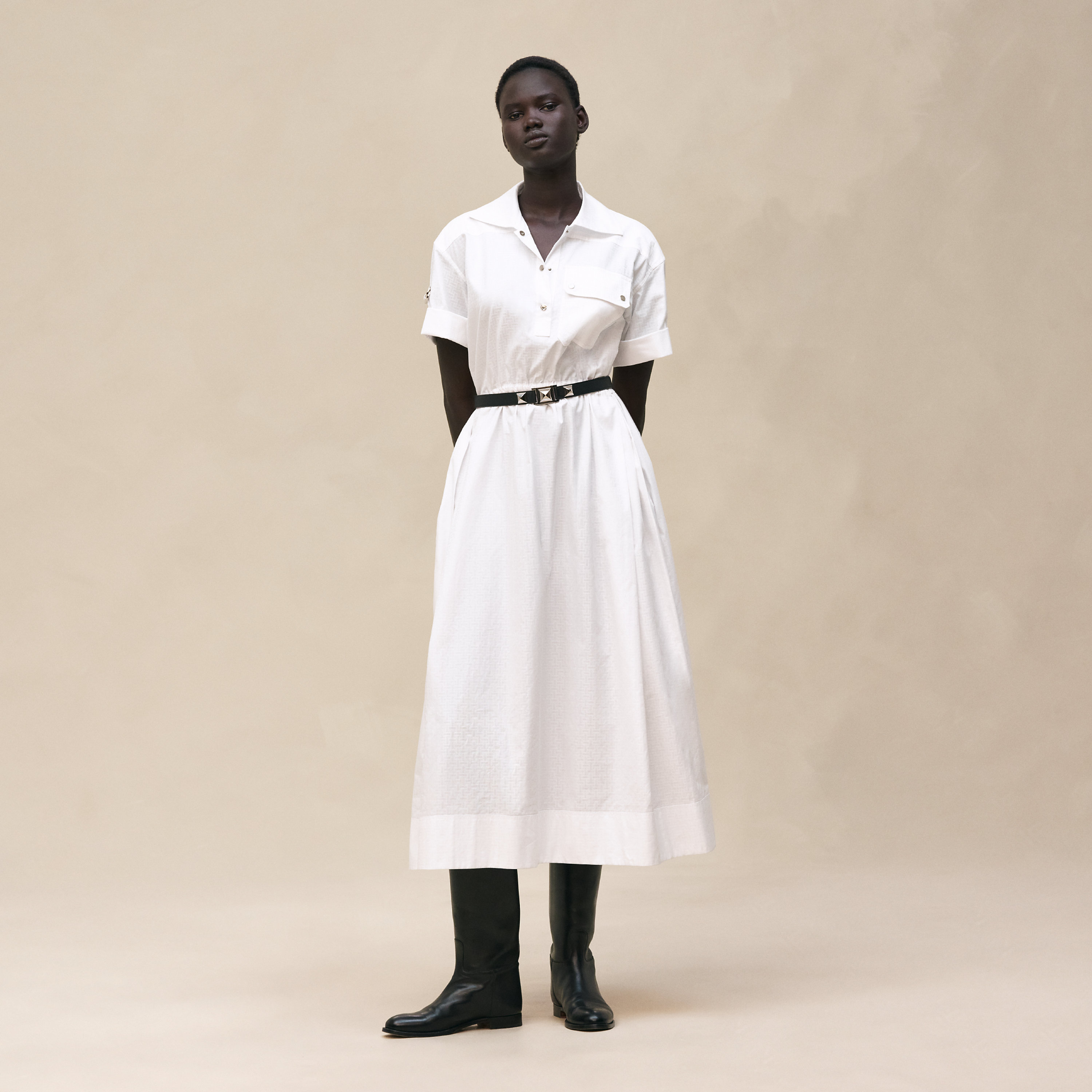 "Mosaique" short-sleeve dress