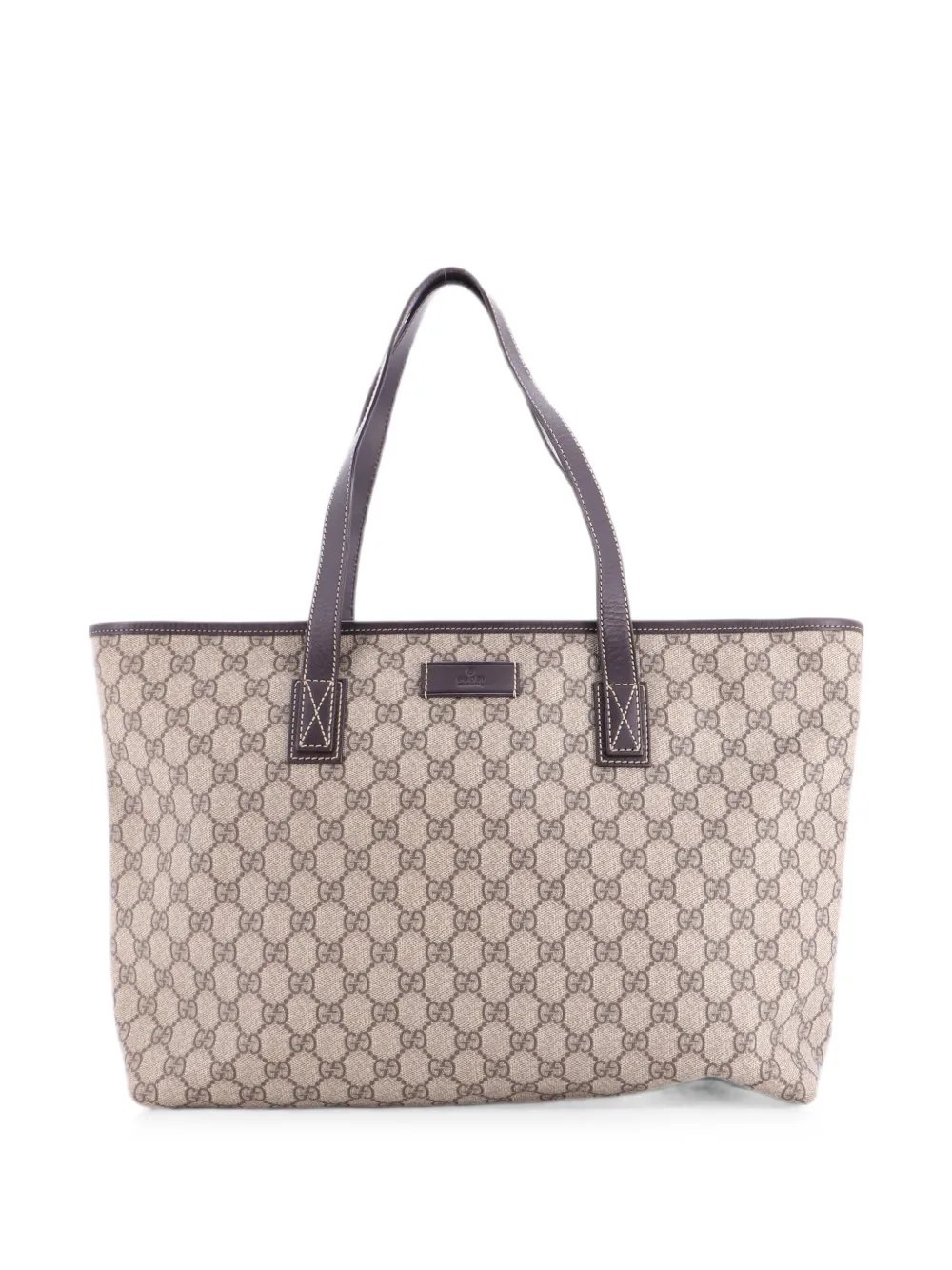 Plus GG Coated Canvas with Leather Medium tote bag