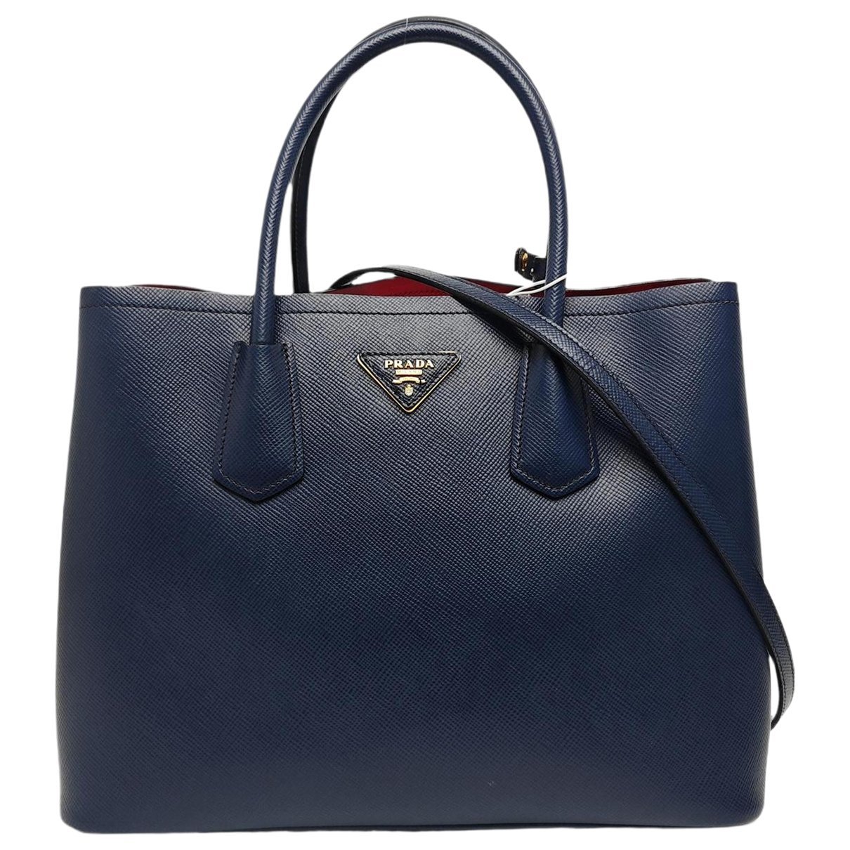 Double leather handbag