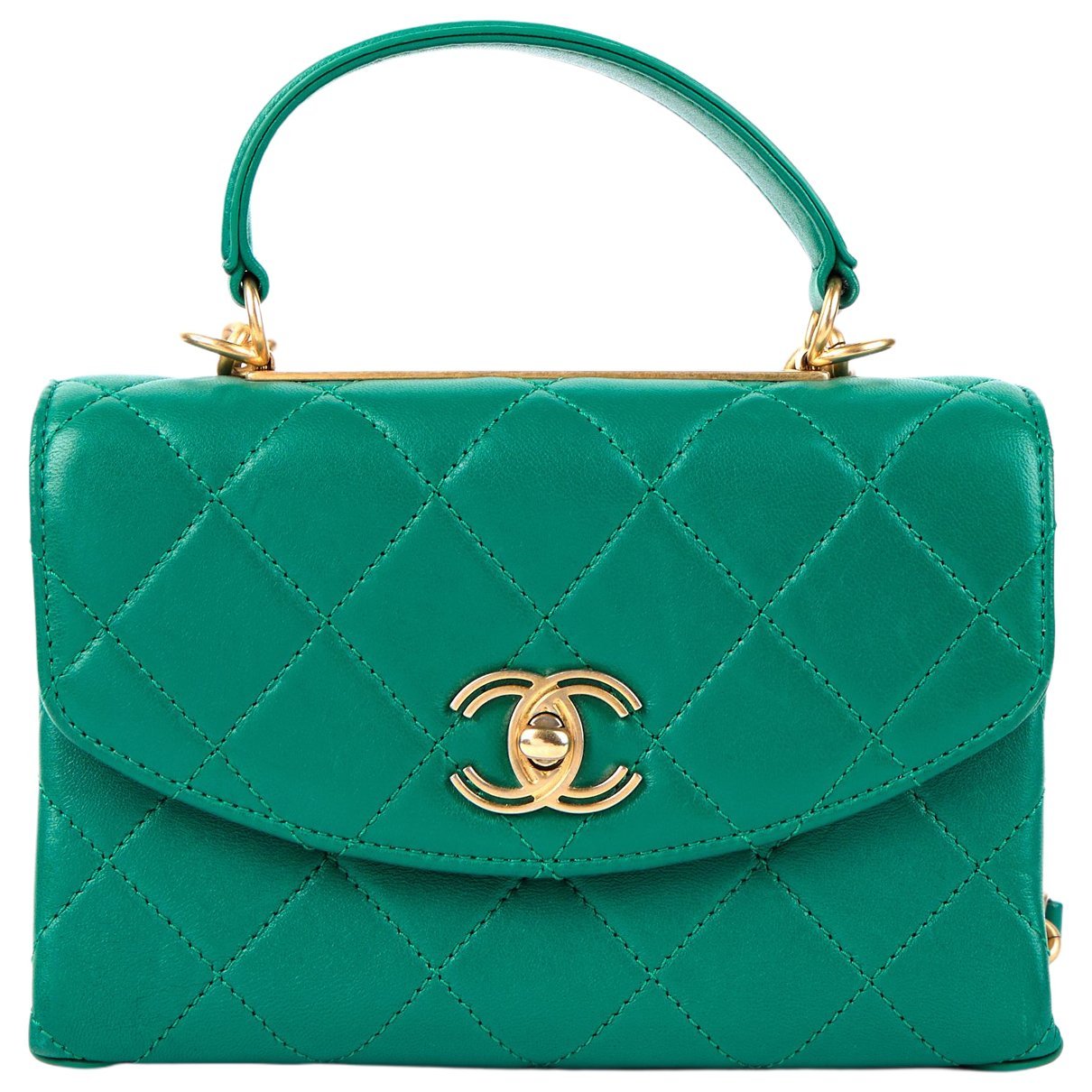Trendy CC Top Handle leather handbag
