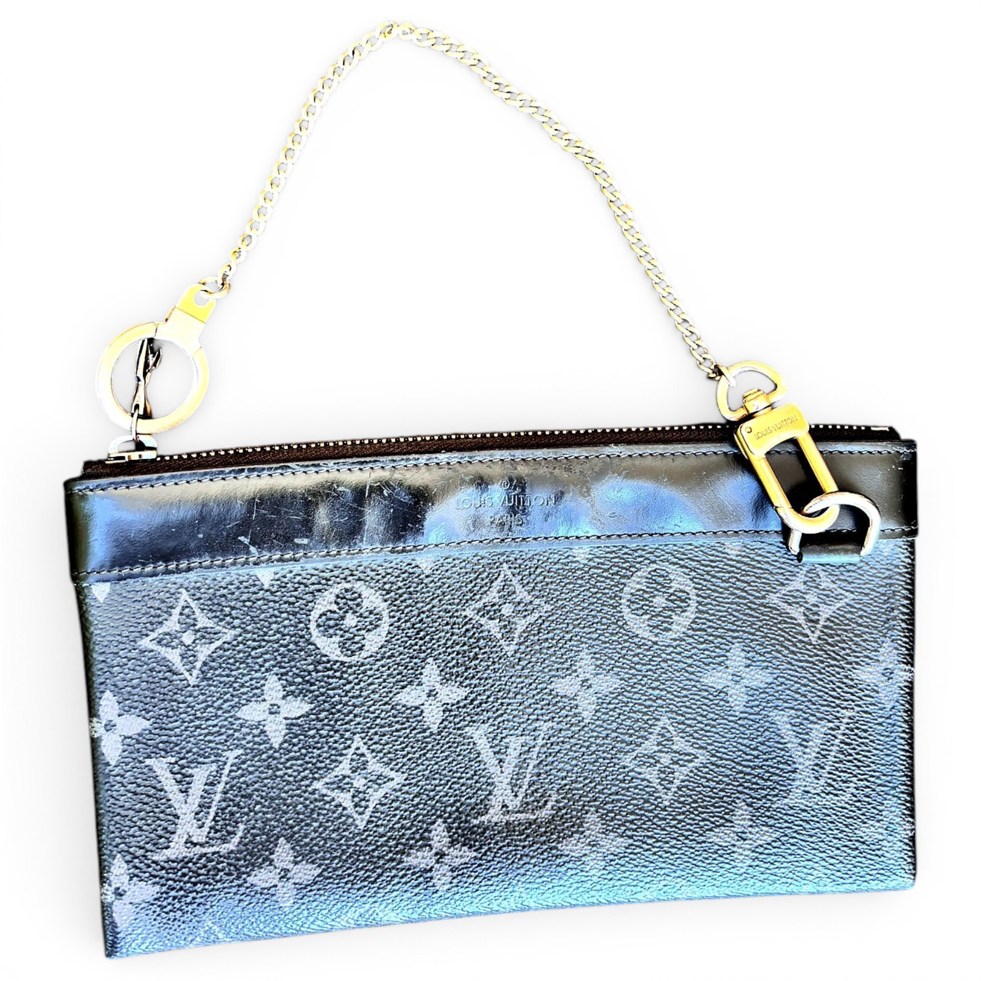 Leather clutch bag