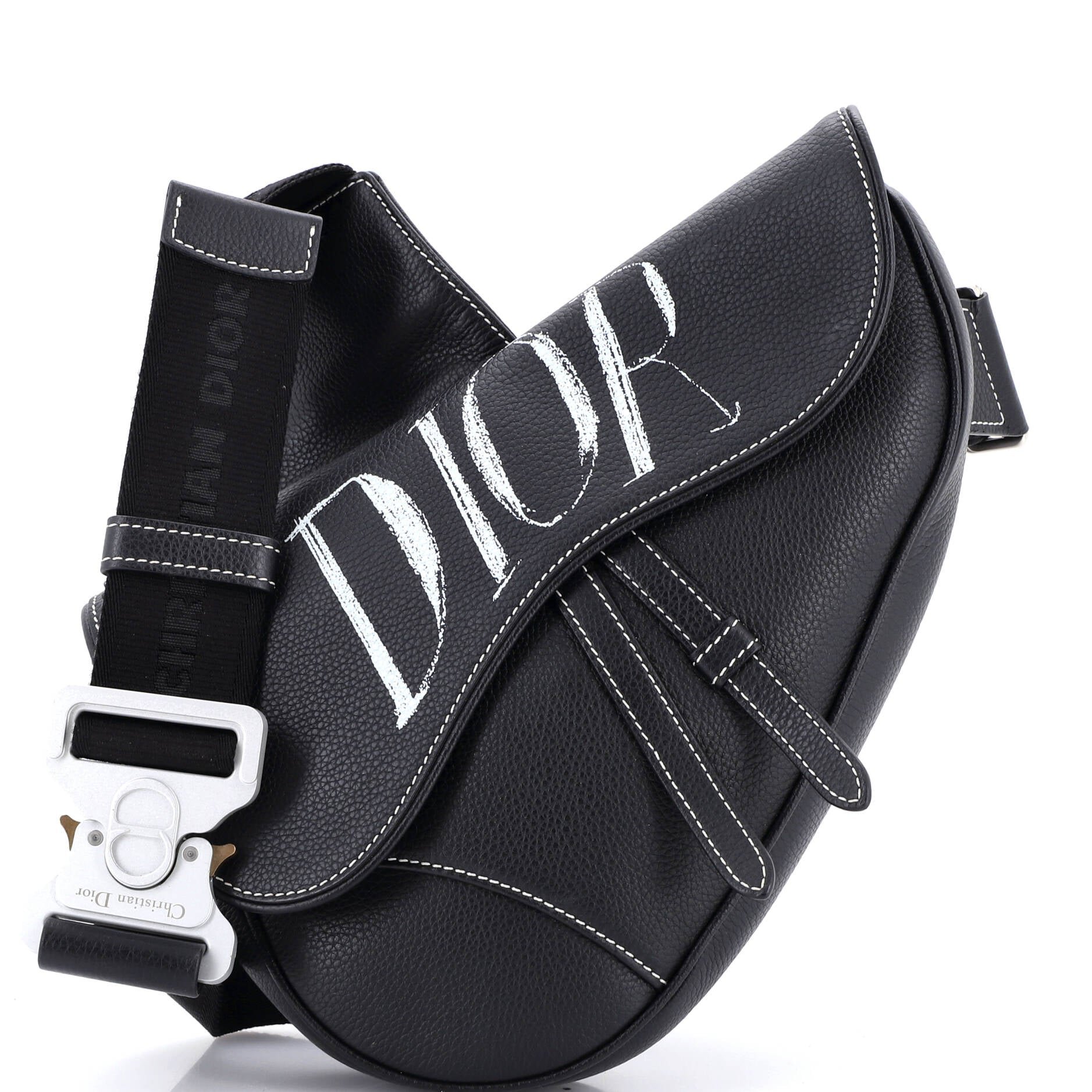 Dior Alex Foxton Logo Saddle Crossbody Bag Printed Leather