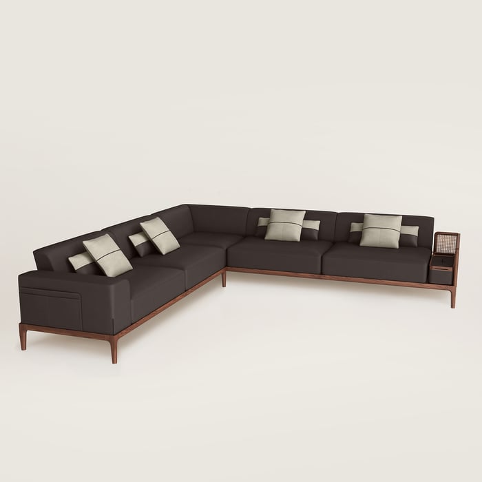 Noir Ébène Sofa Sellier 5-seater Corner