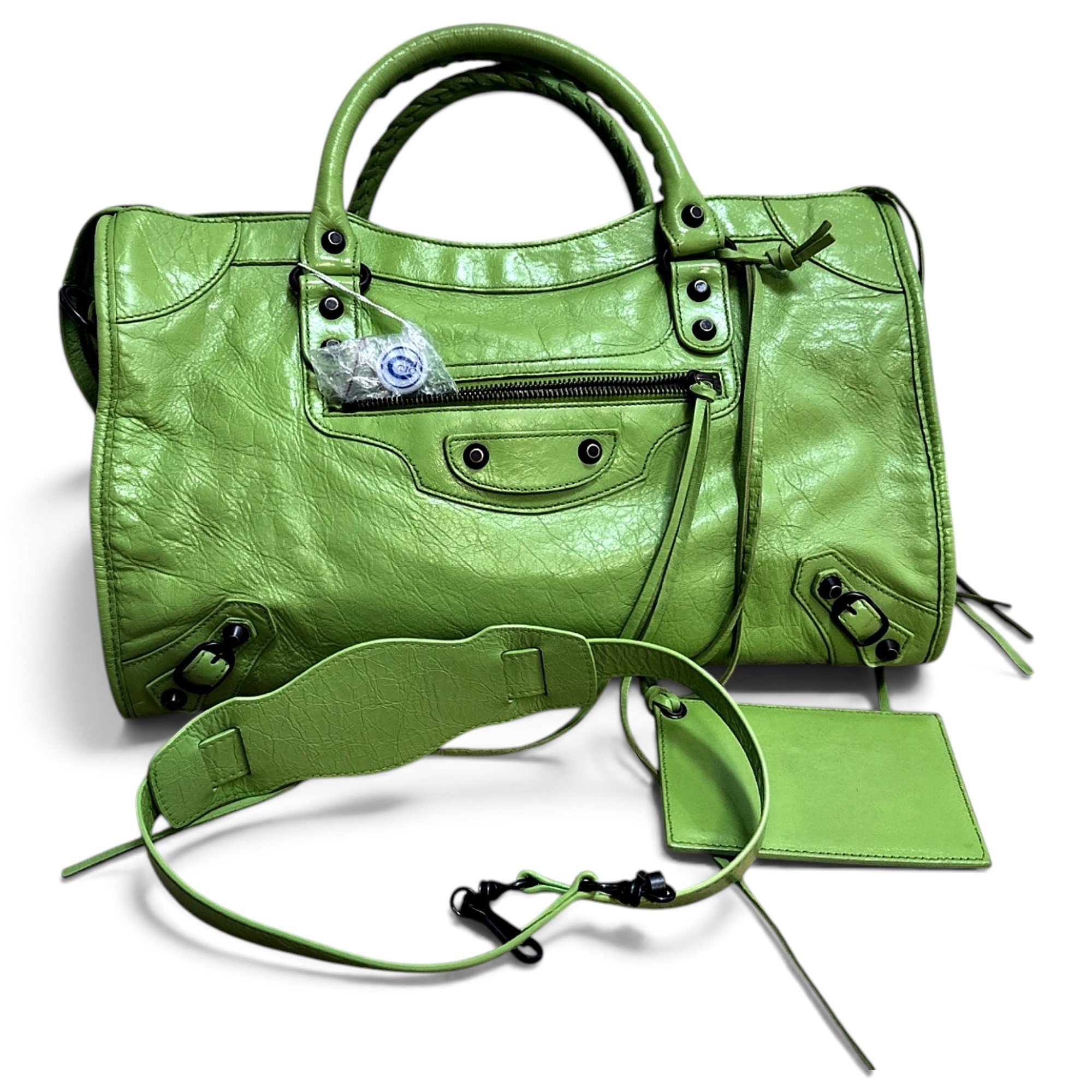 City leather handbag