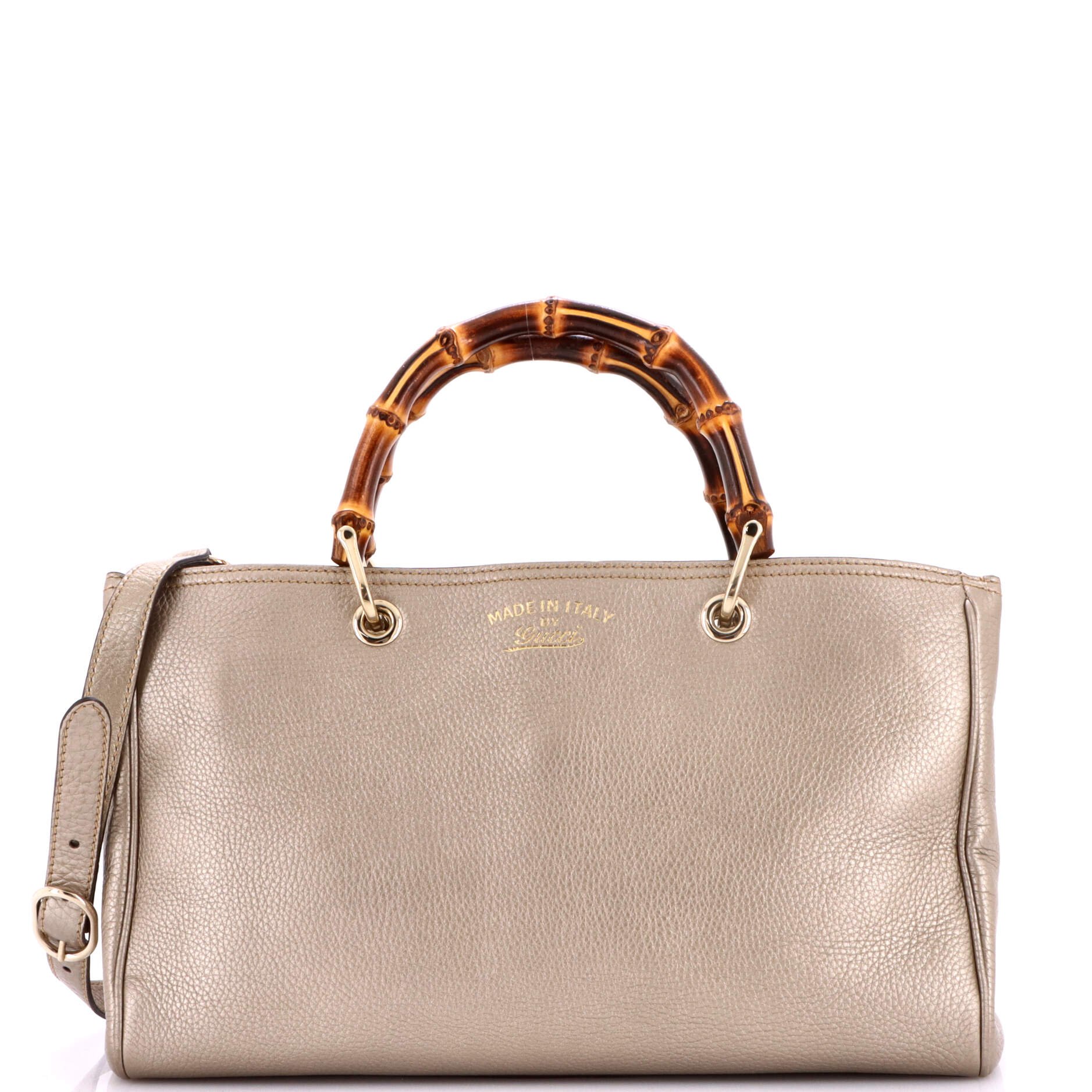 Bamboo Shopper Tote Leather Medium