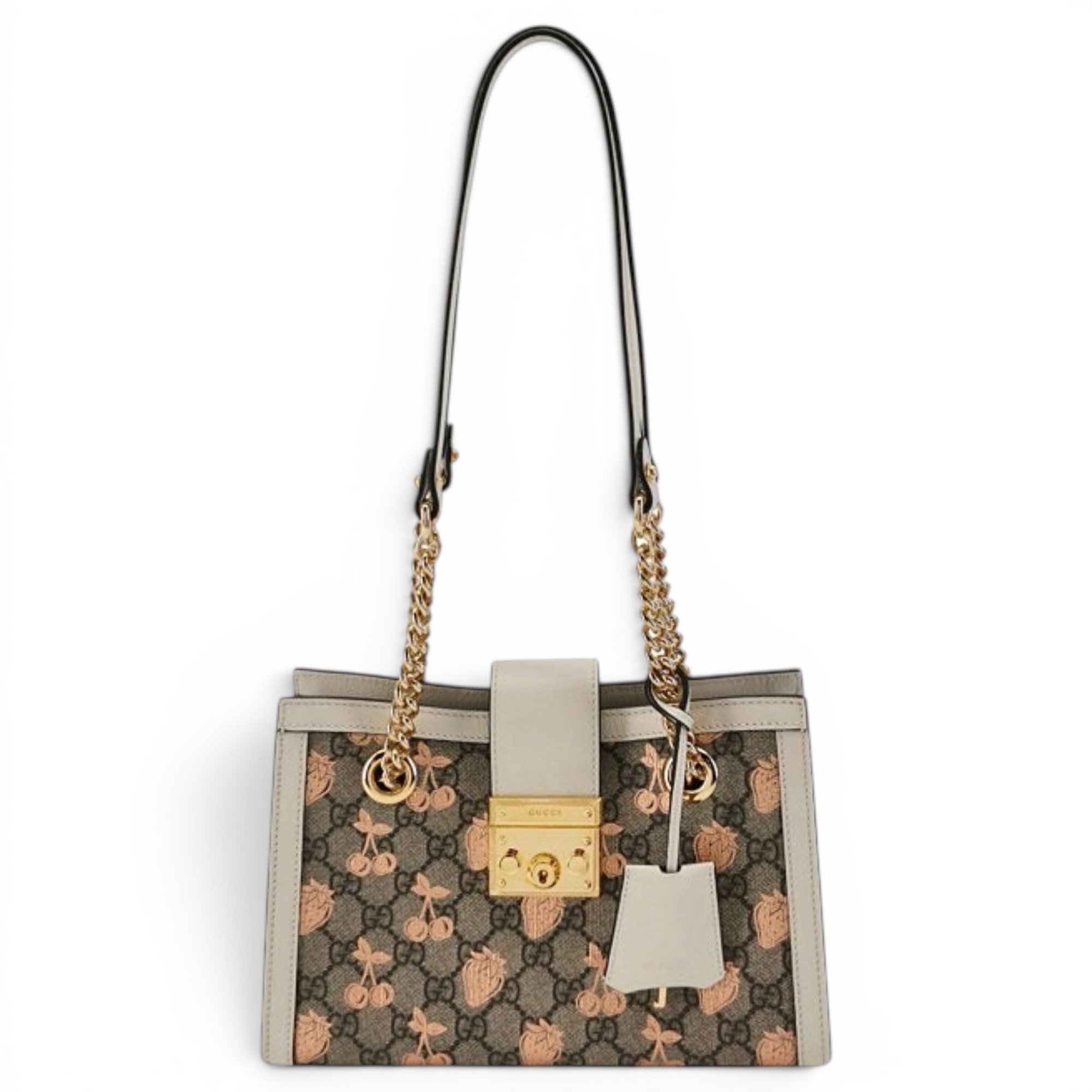 Padlock leather handbag