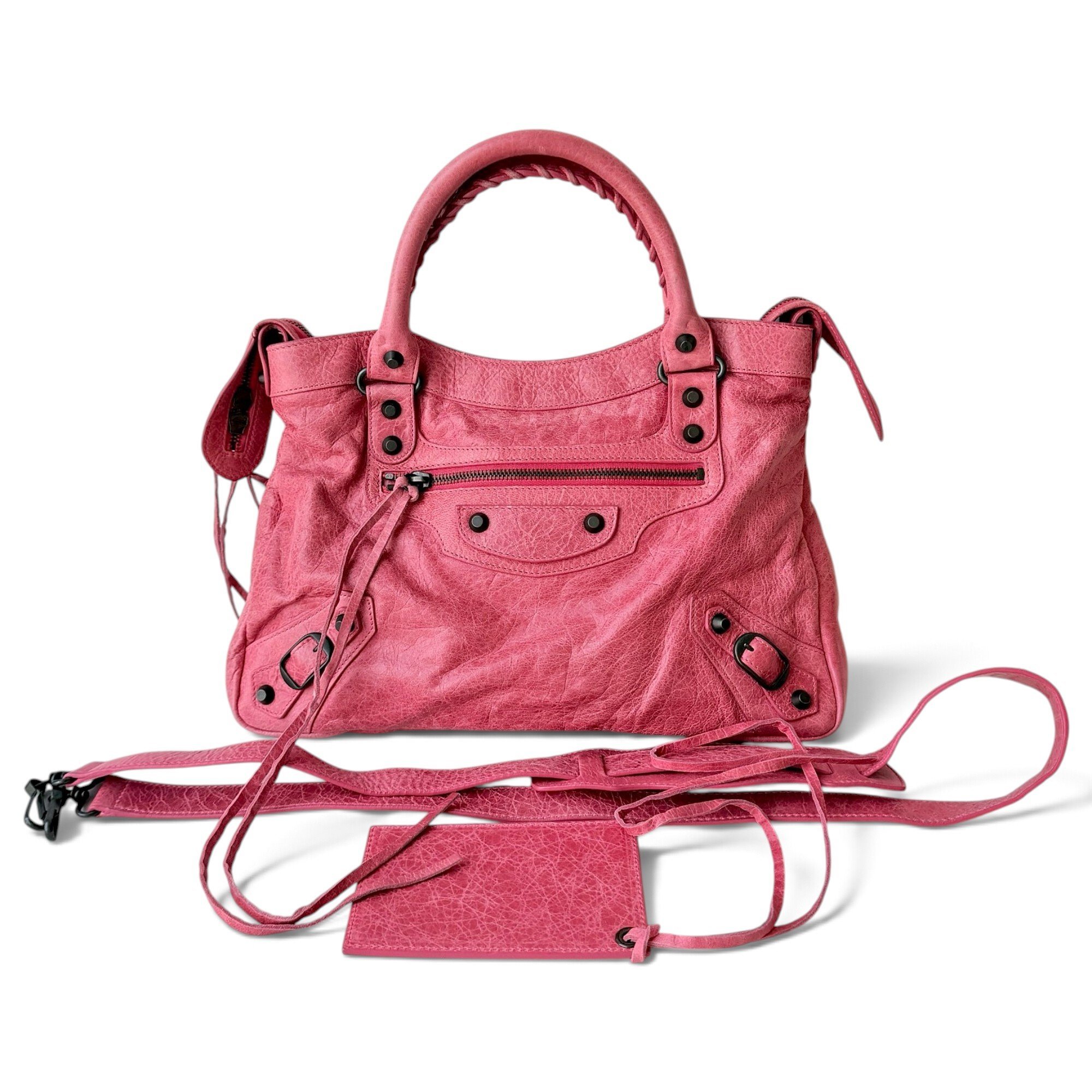 Town leather handbag