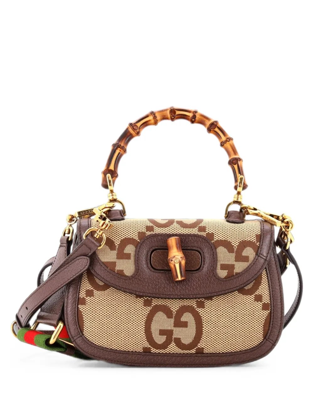Bamboo 1947 Top Handle Bag Jumbo GG Canvas Small satchel