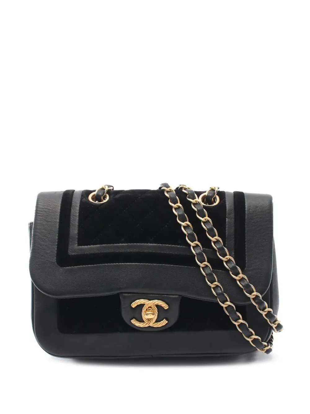 2017-2018 Paris Cosmopolite Small Textured Lambskin and Velvet Flap shoulder bag