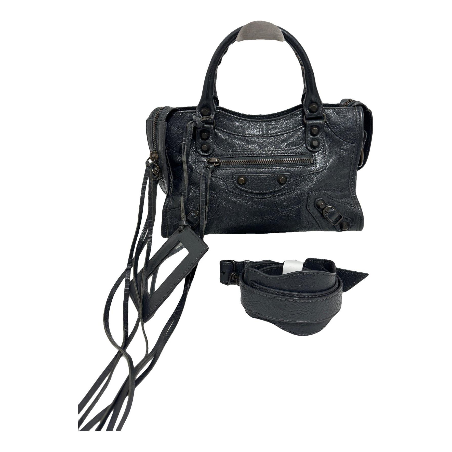 City leather handbag