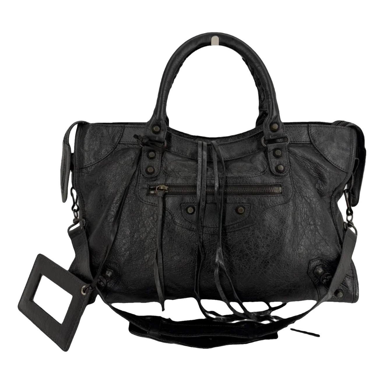 City leather handbag