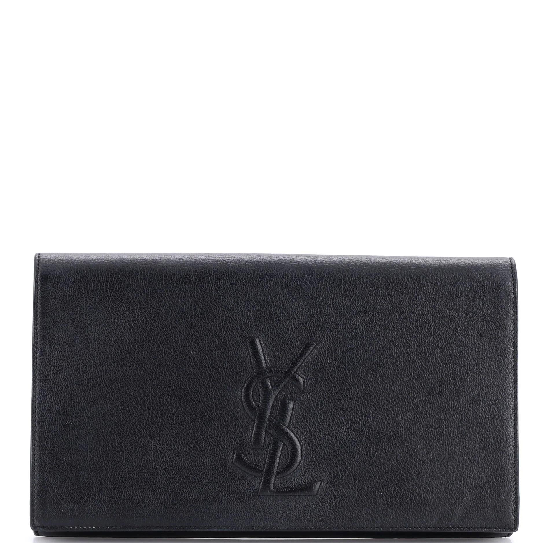 Leather clutch bag