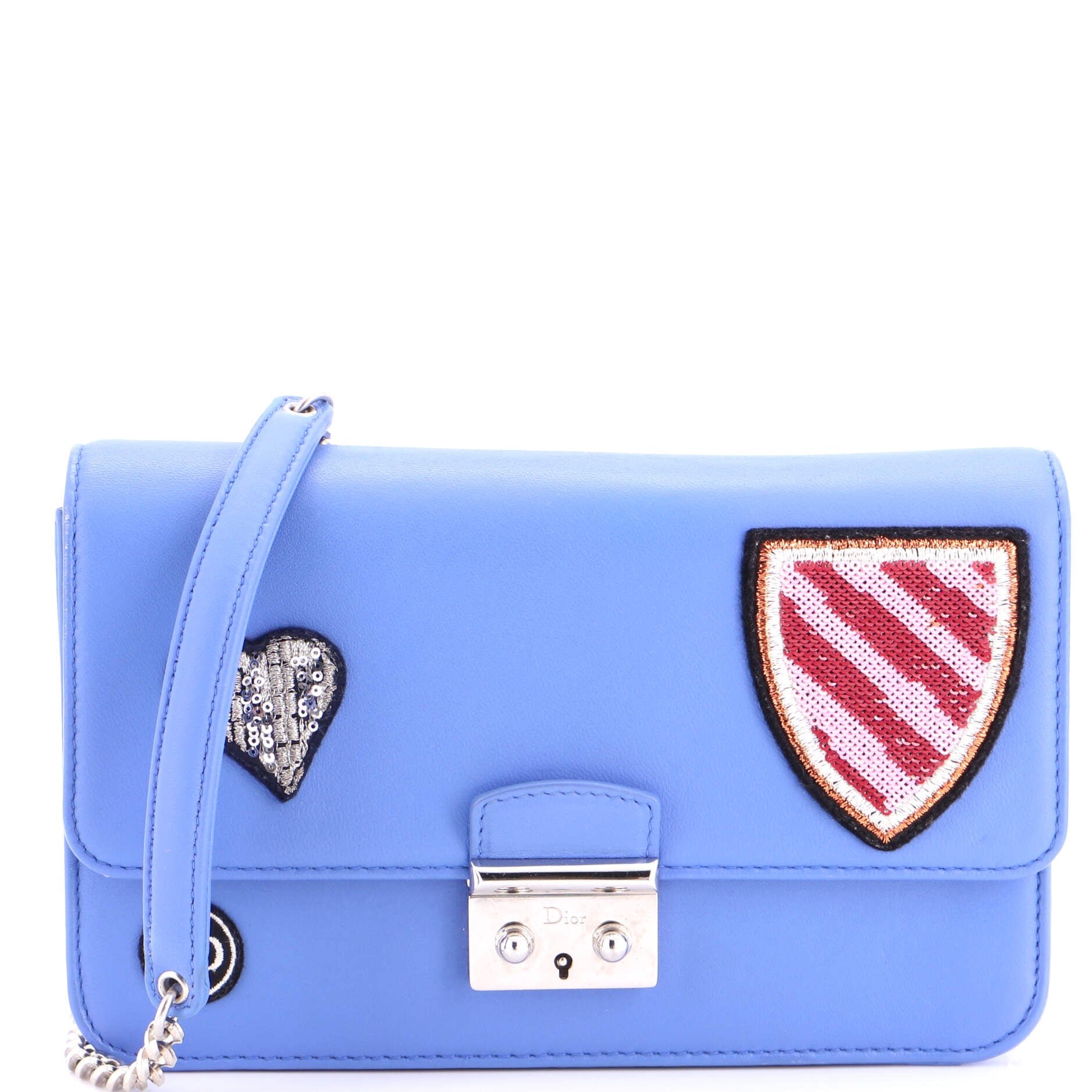 Miss Dior Promenade Wallet on Chain Patch Embellished Leather Large