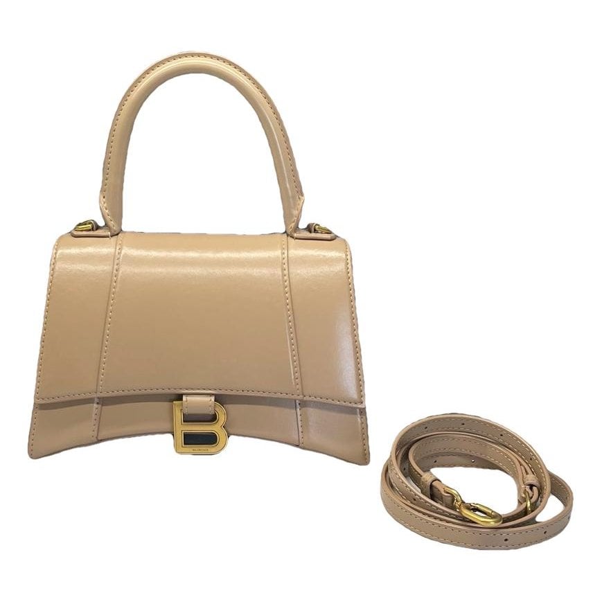 Hourglass leather handbag