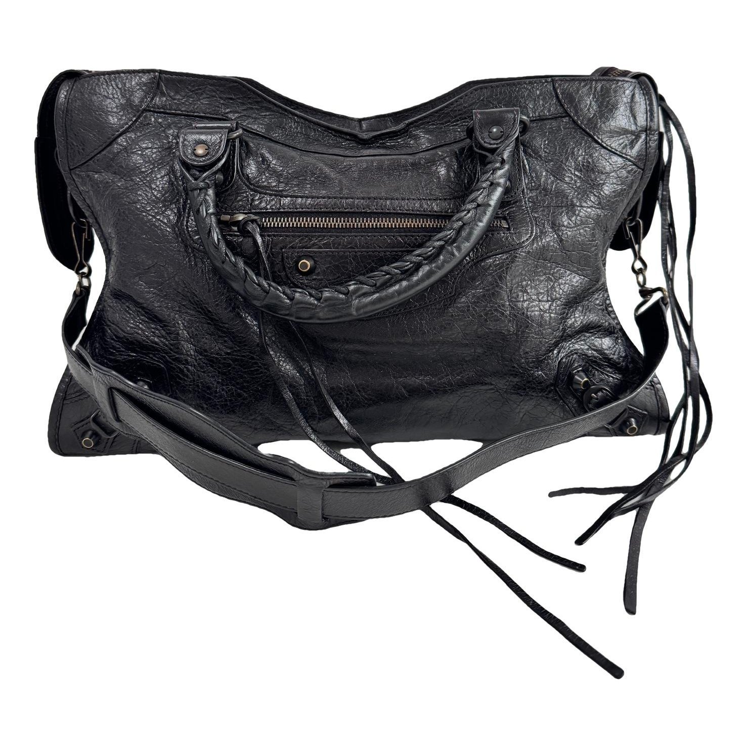 City leather handbag