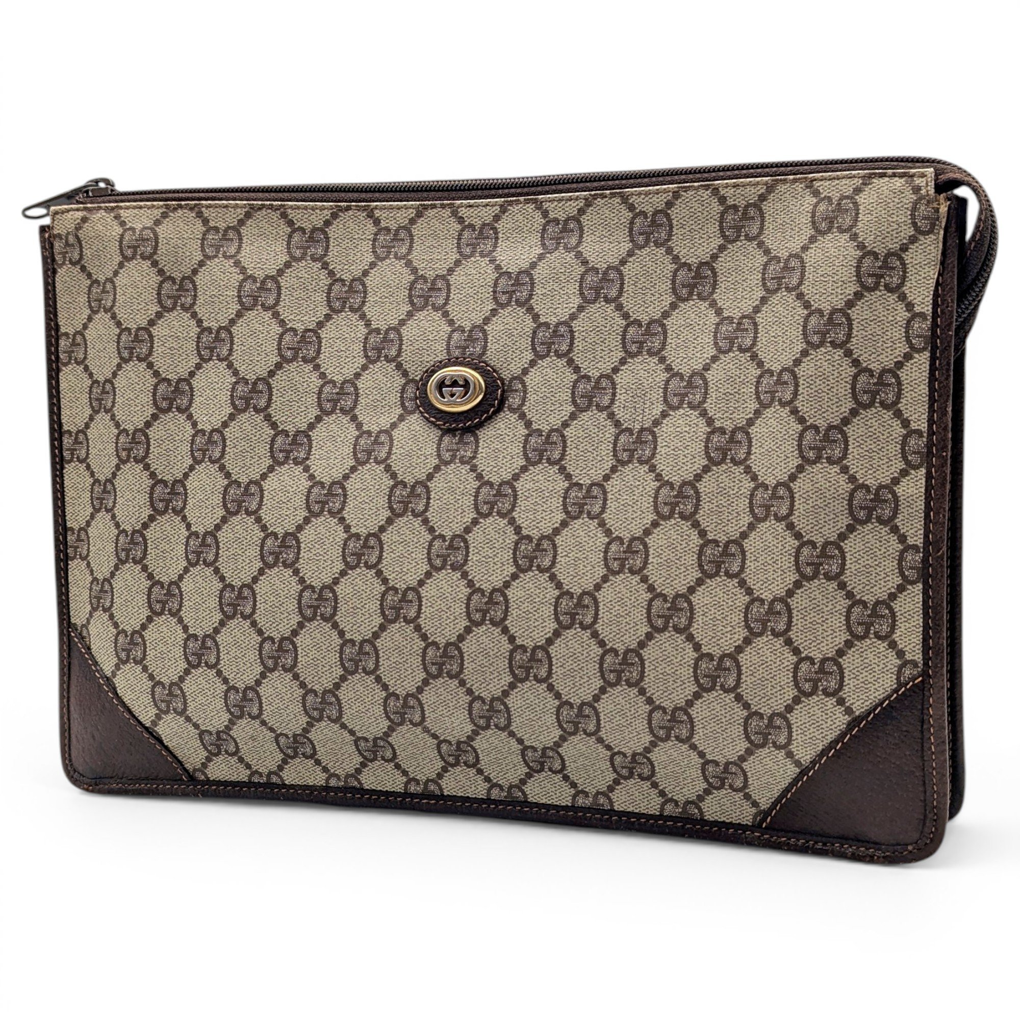 Leather clutch bag