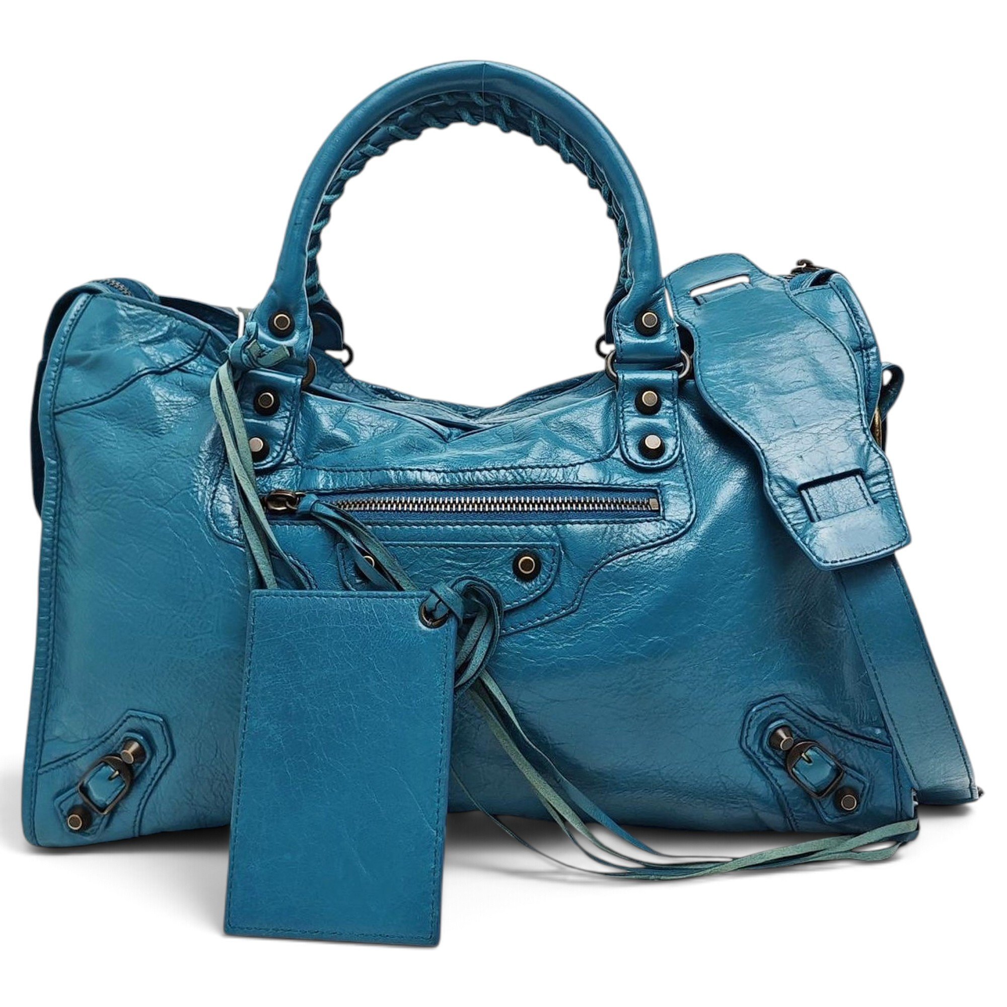 City leather handbag