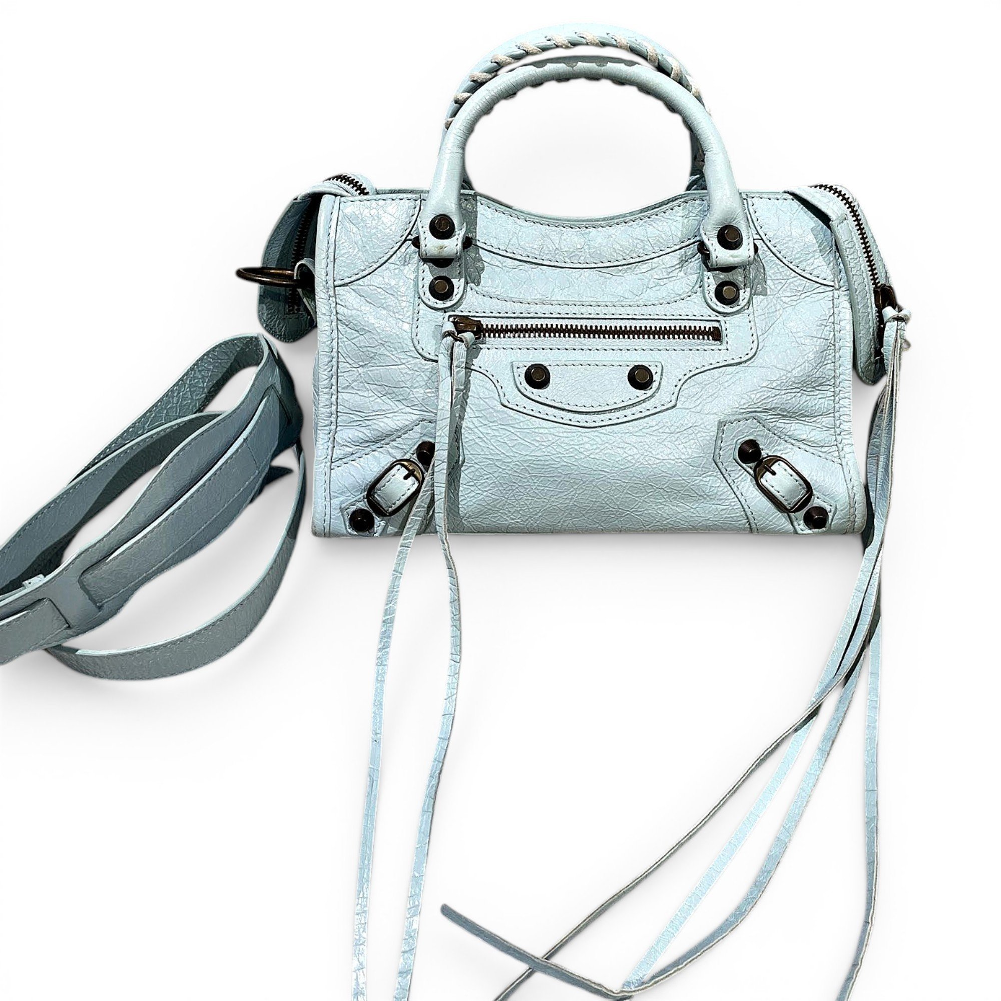 City leather handbag
