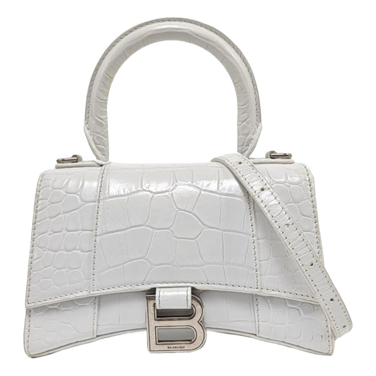 Hourglass leather handbag