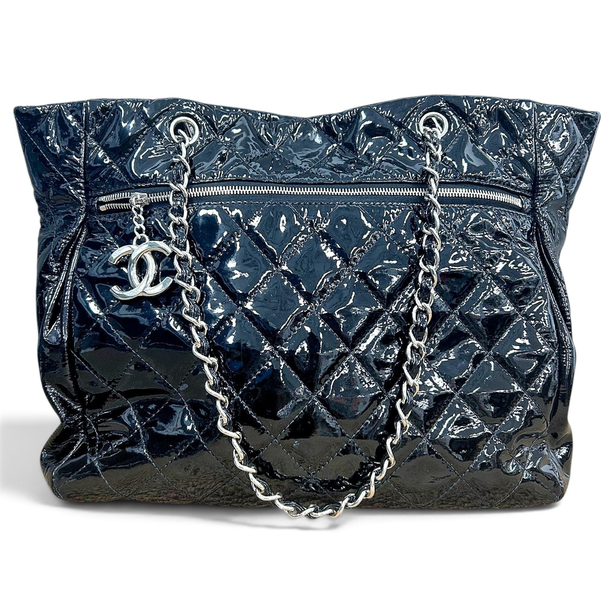 Patent leather tote