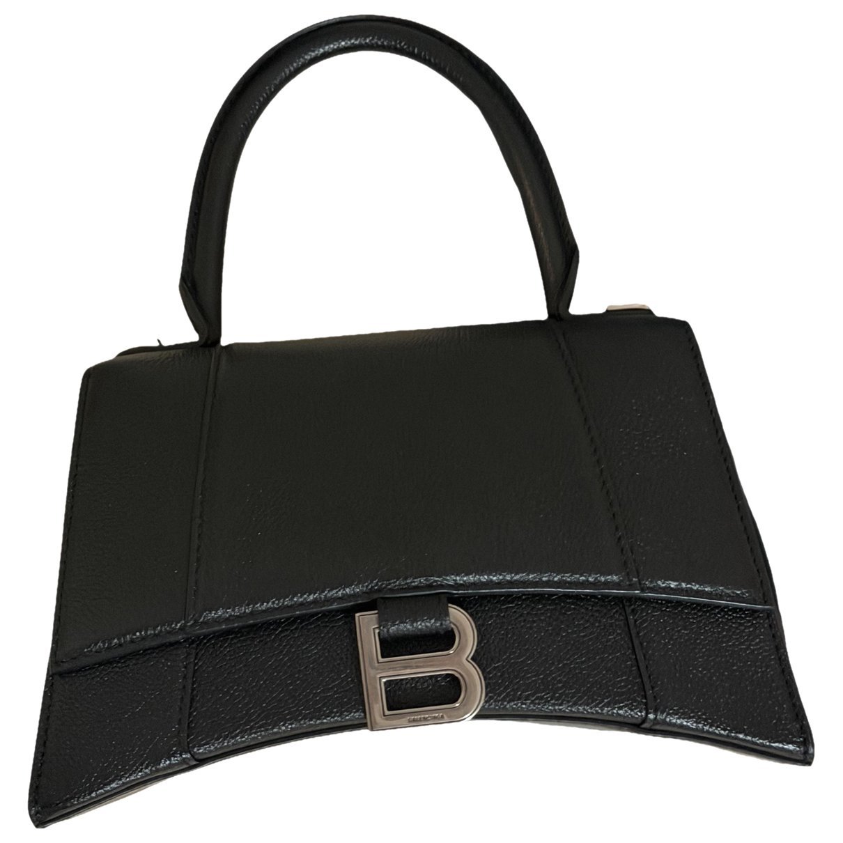 Hourglass leather handbag