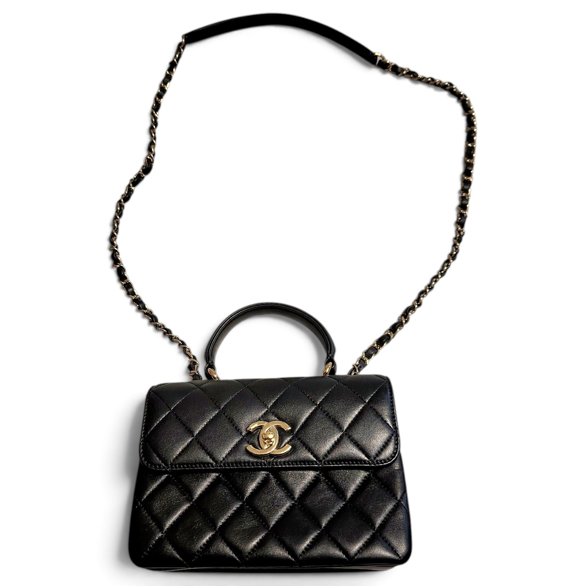 Trendy CC leather handbag