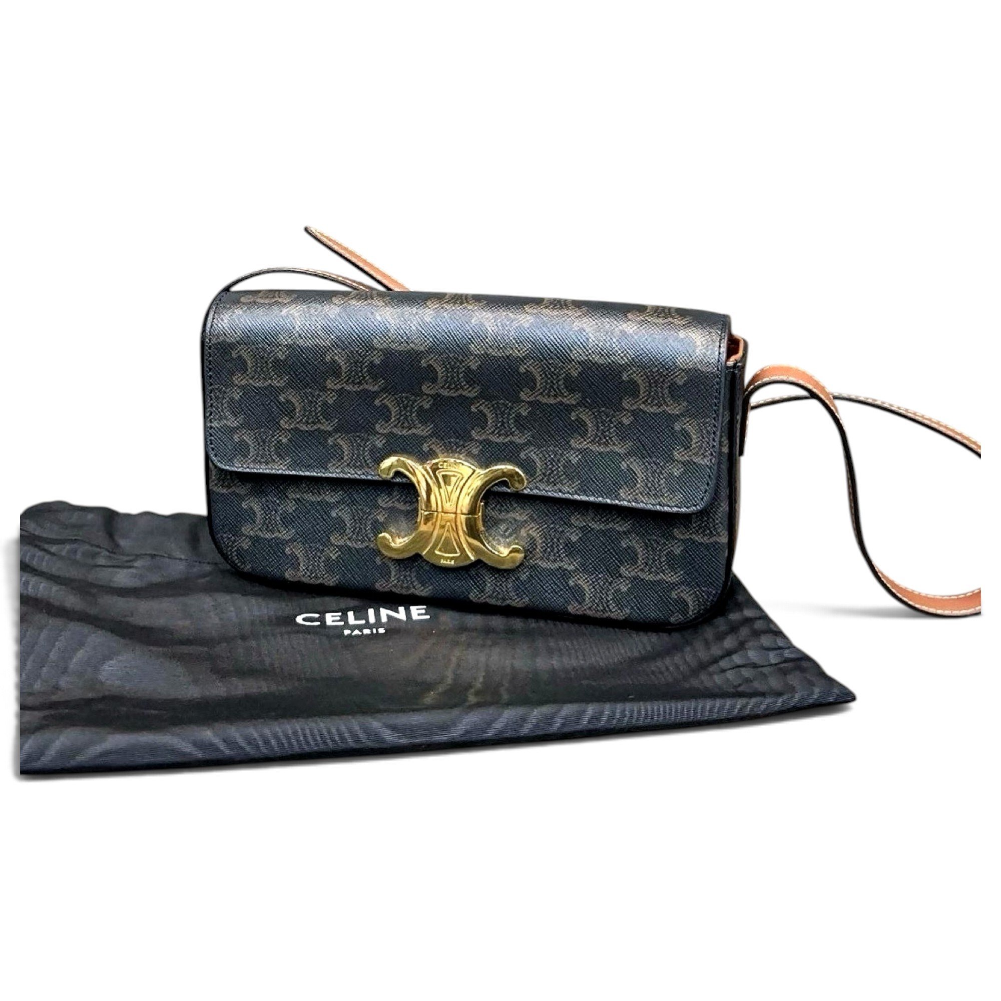 Triomphe Long cloth handbag