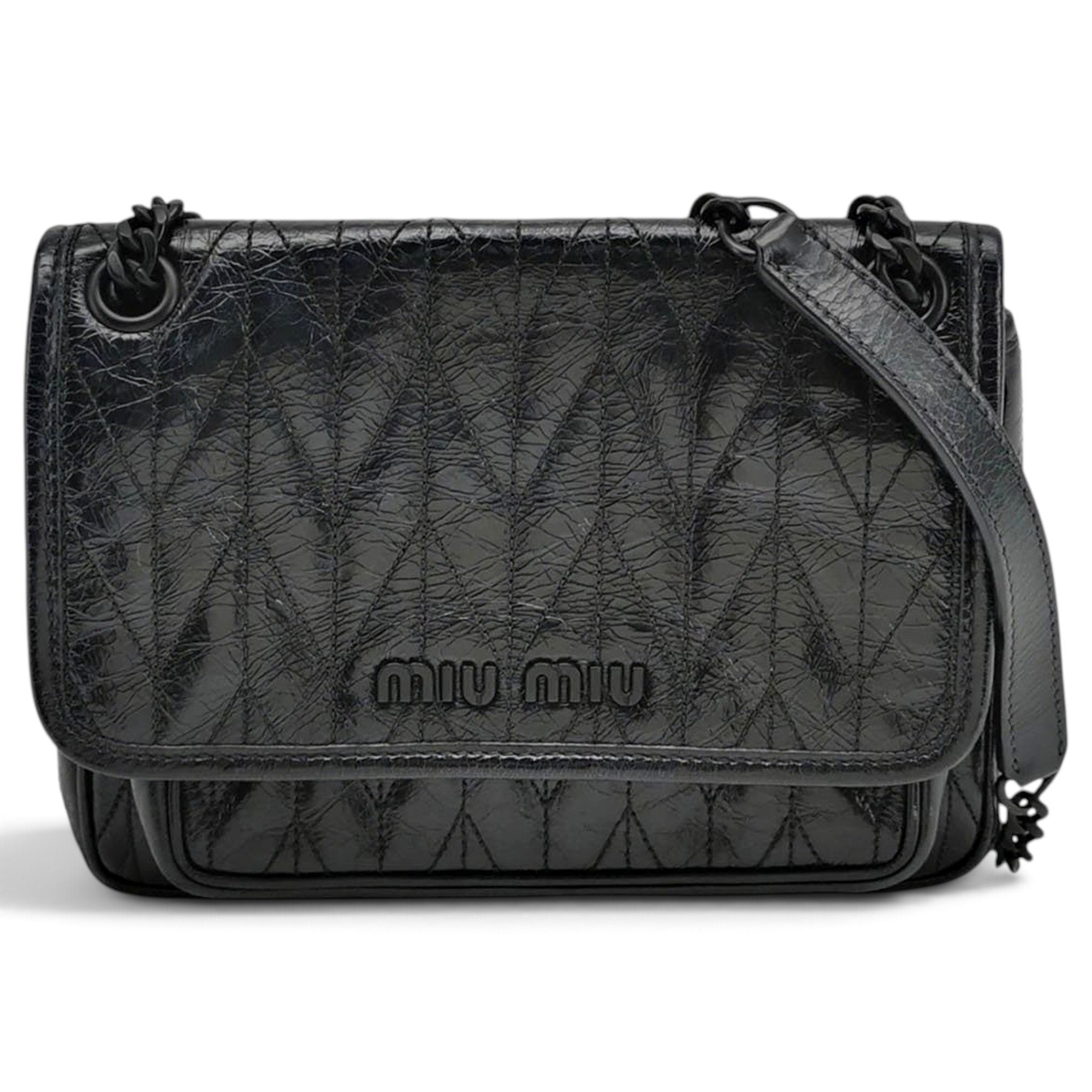 Miu Logo leather handbag
