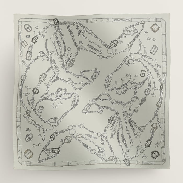 Les Chevaux Dechaines Exceptional Embroidered Scarf 140