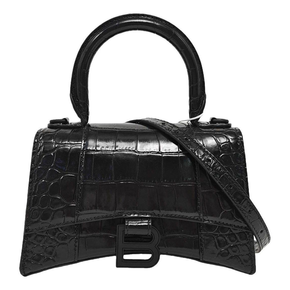 Hourglass leather handbag