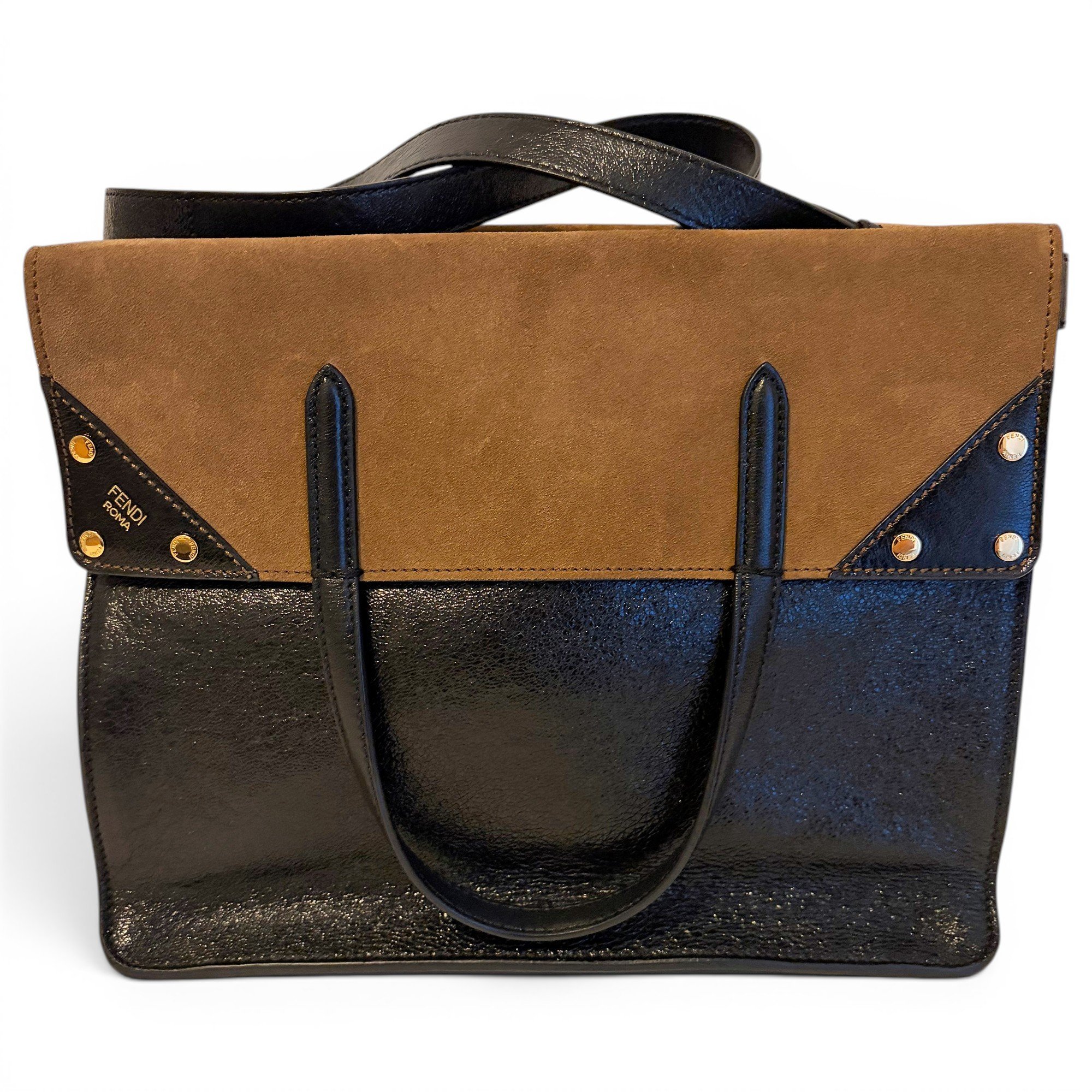 Flip leather handbag