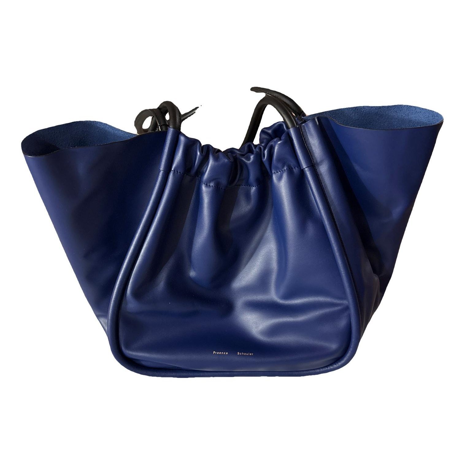 Ruched leather handbag