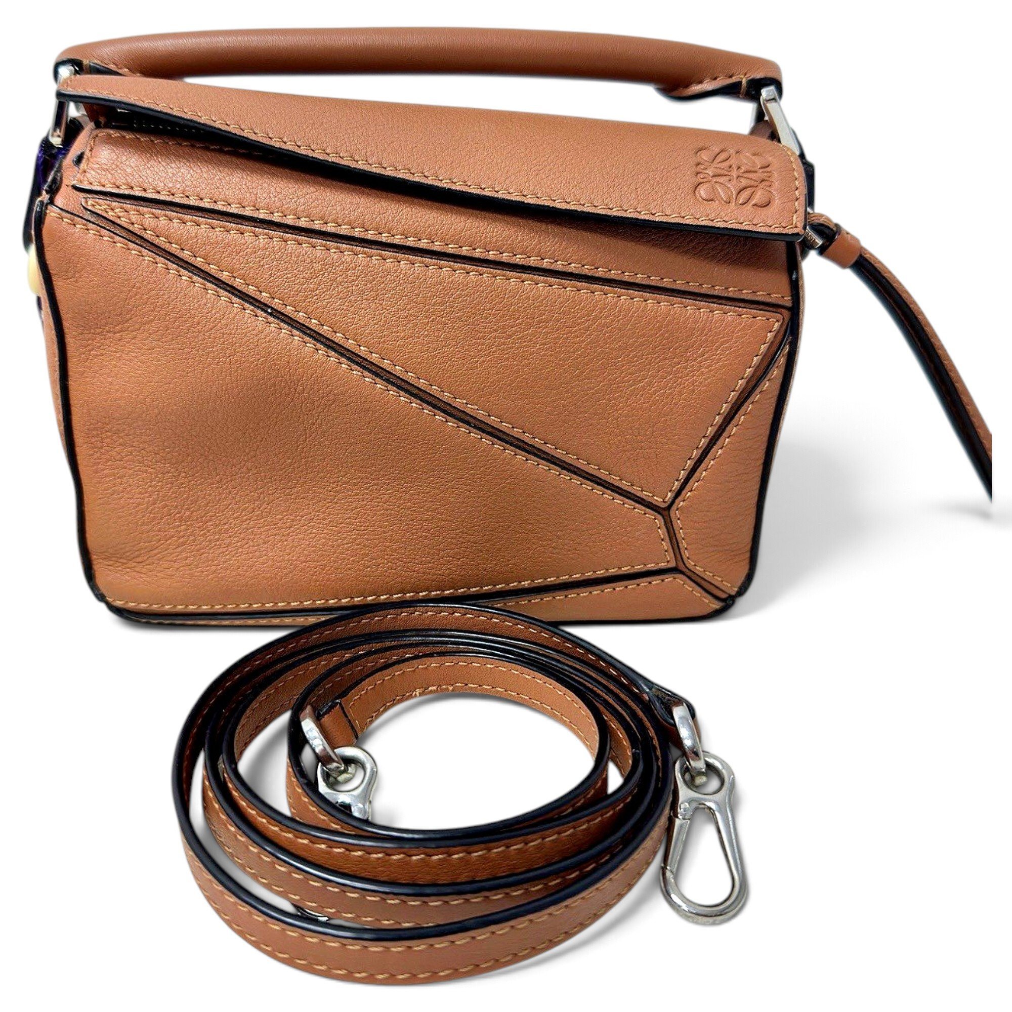 Puzzle leather crossbody bag