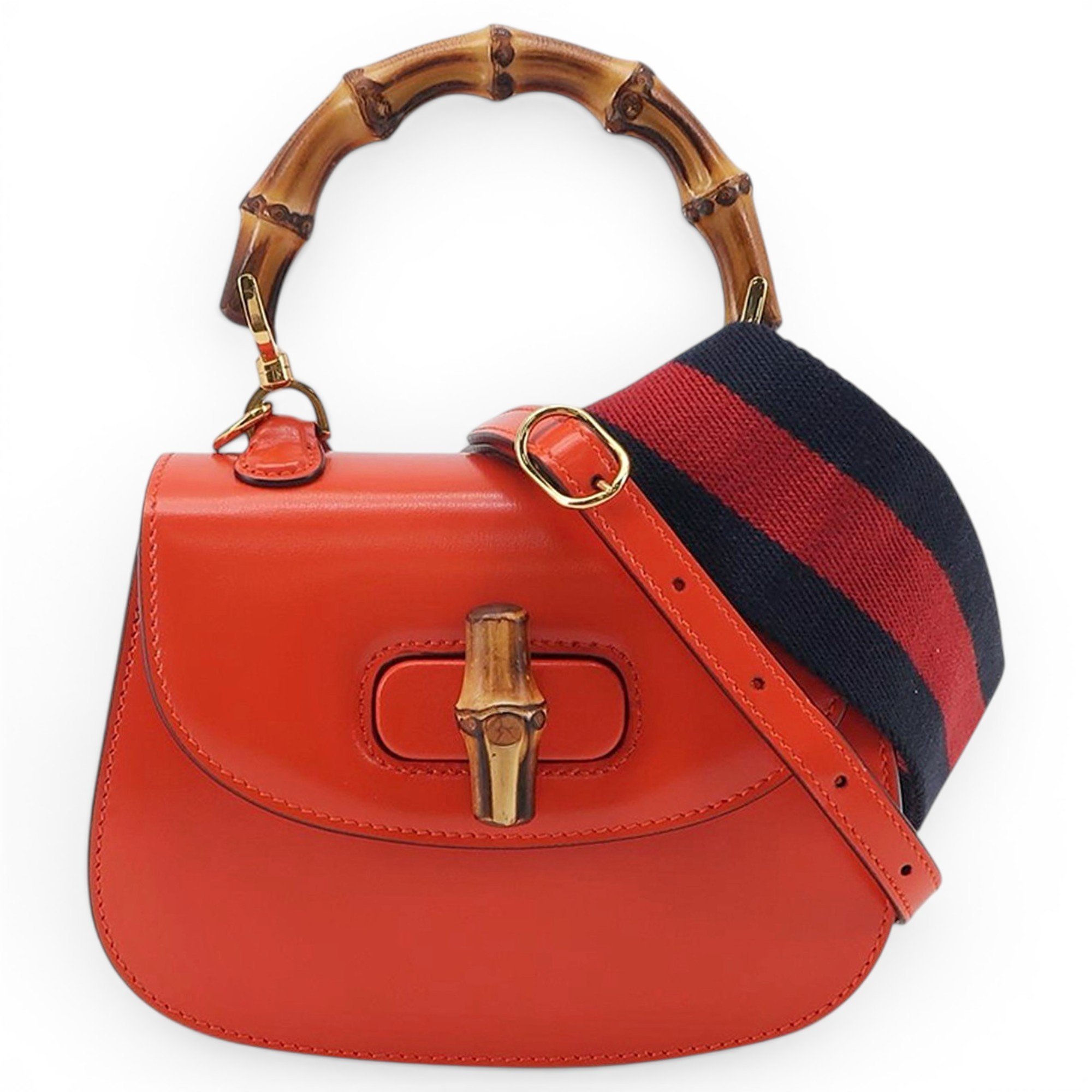 Convertible Bamboo Top Handle leather handbag