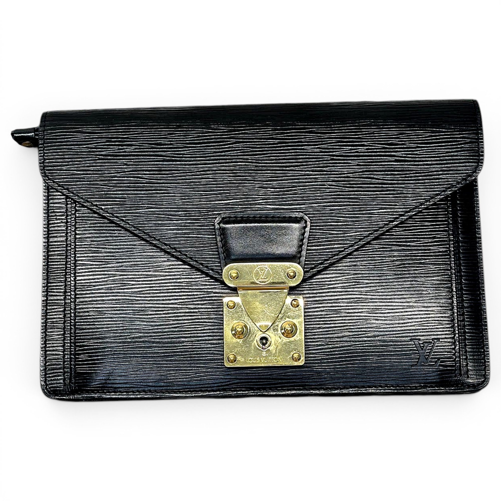 Leather clutch bag