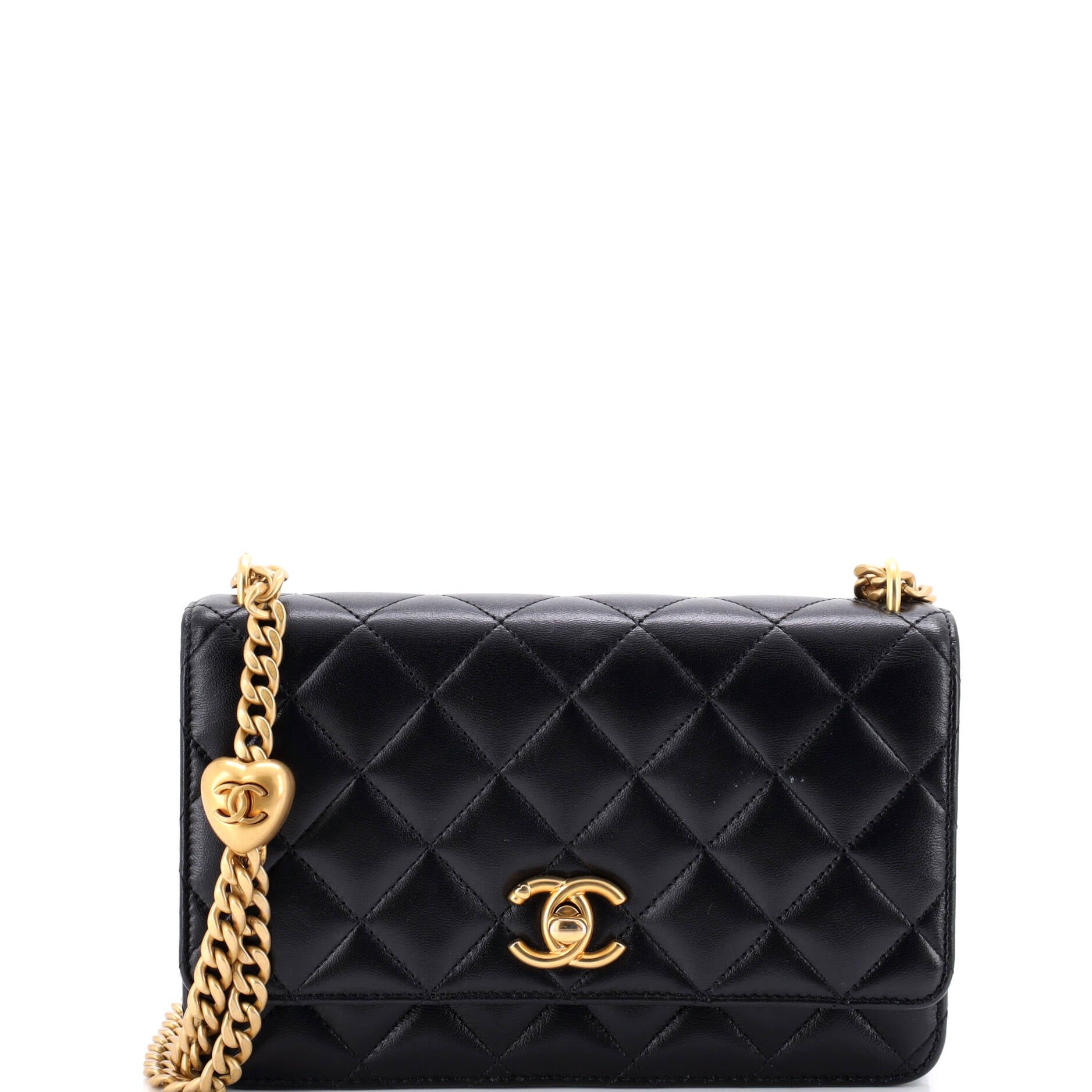 Sweet Camellia Wallet on Chain Quilted Lambskin