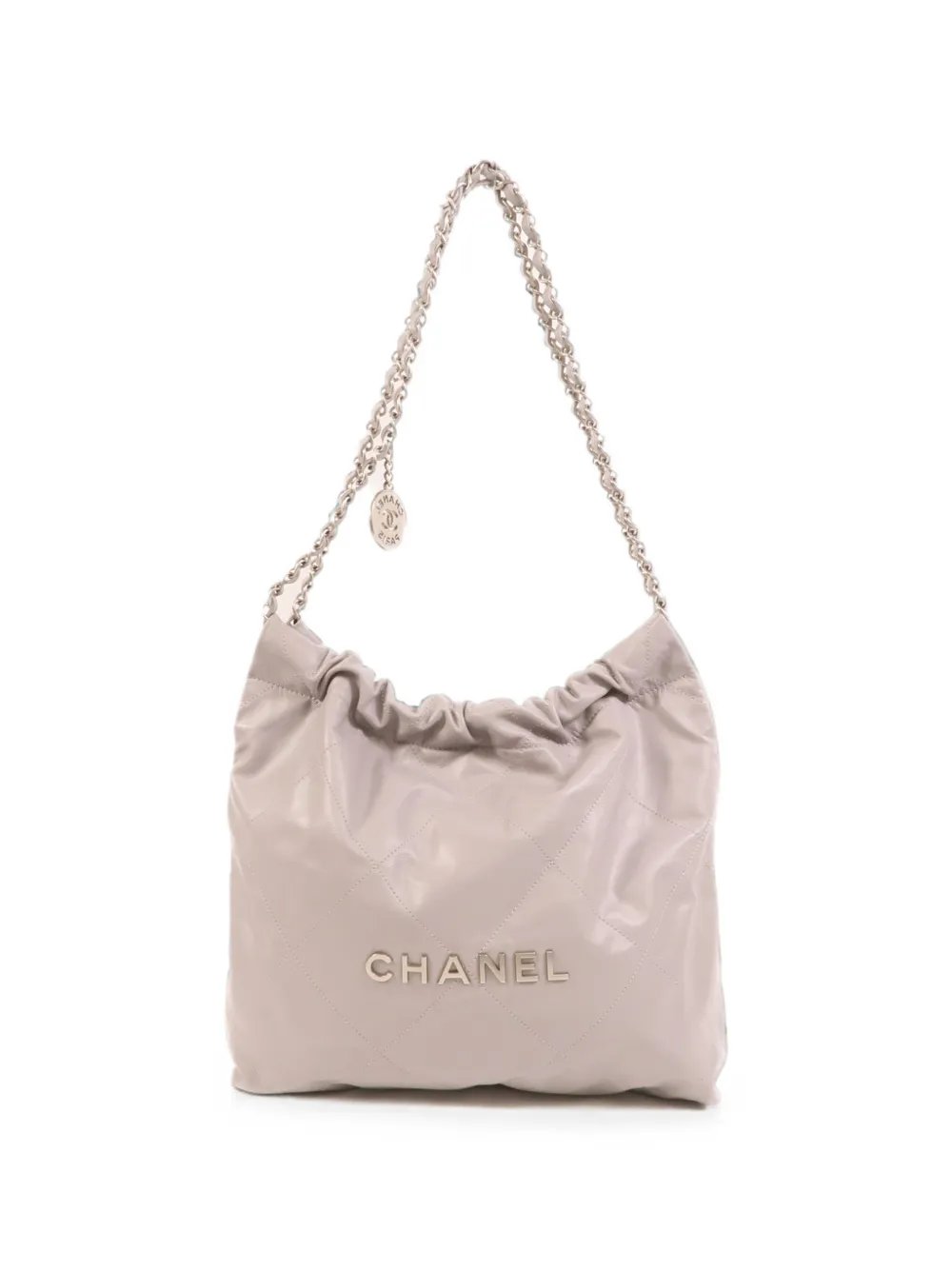 small  22 diamond-quilted bucket bag