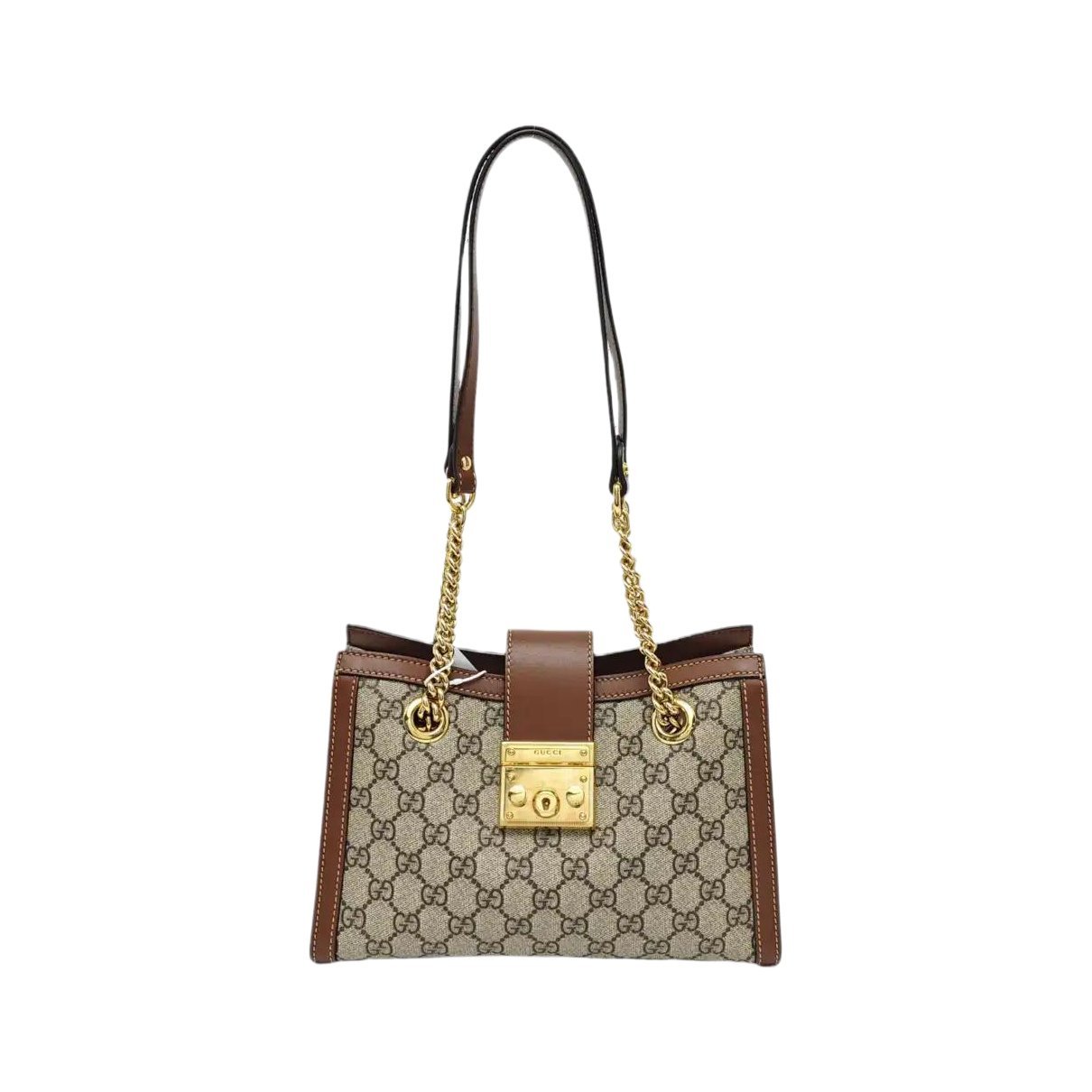 Padlock leather handbag