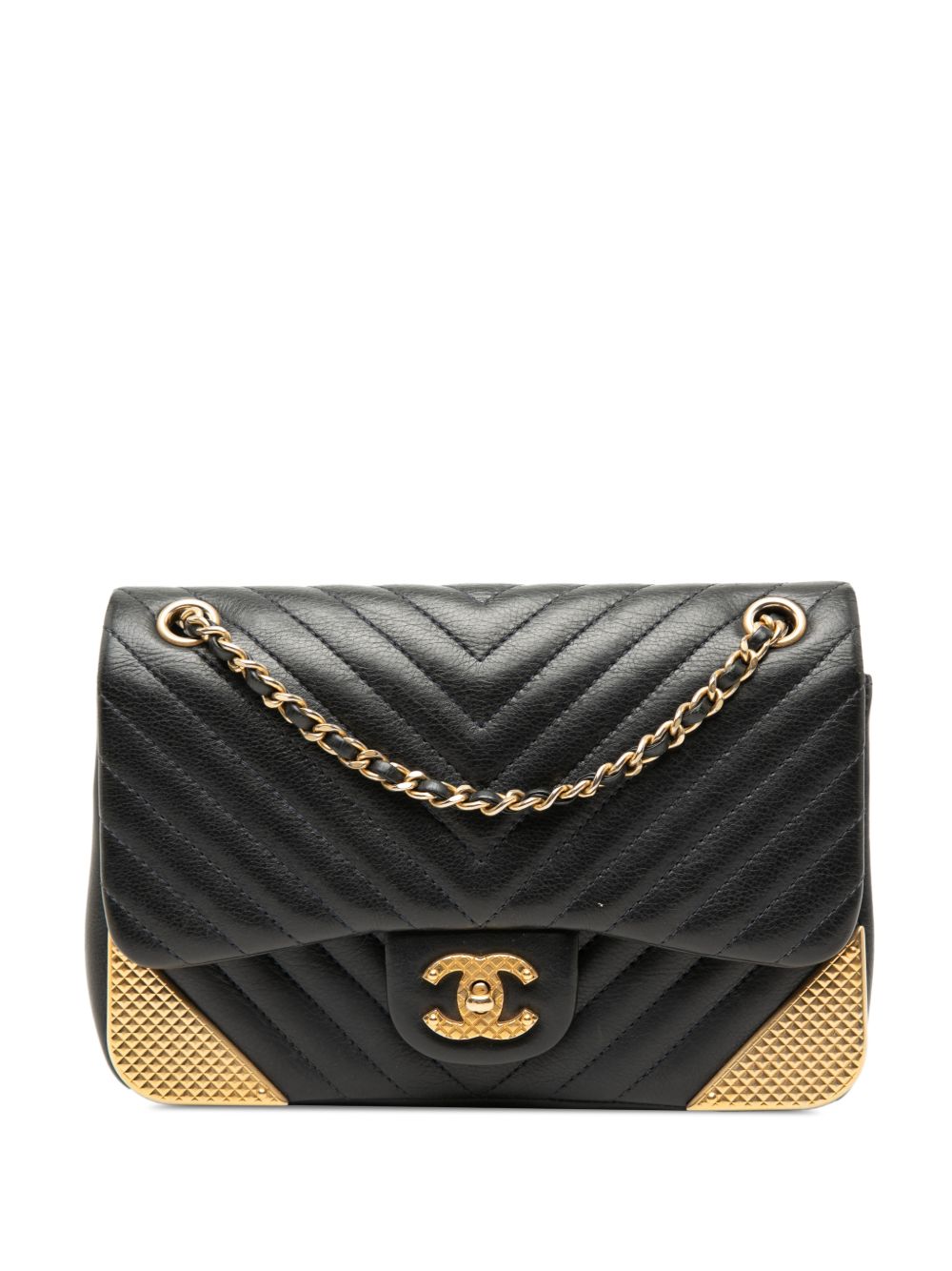 2018 Mini Chevron Calfskin Rock The Corner Flap shoulder bag