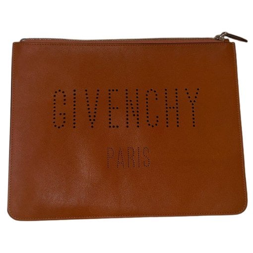 Leather clutch bag