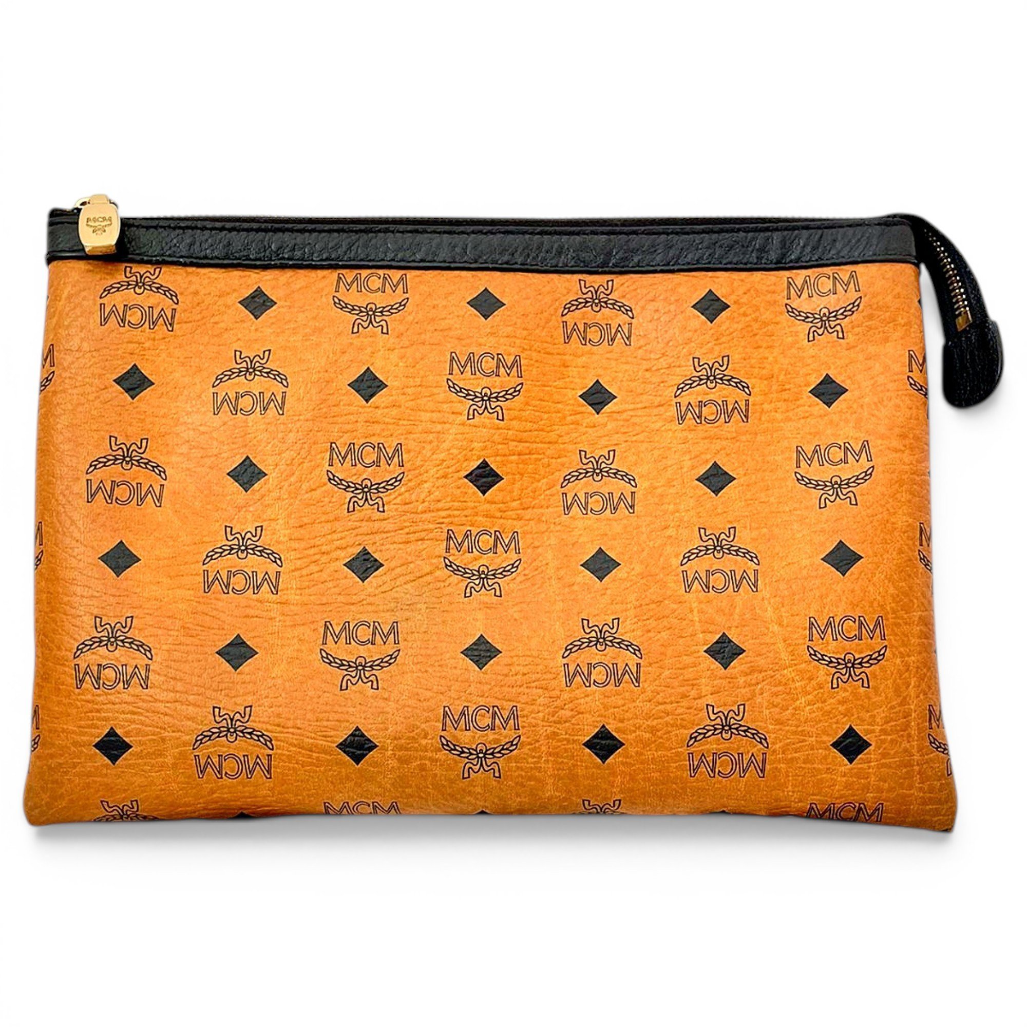 Leather clutch bag